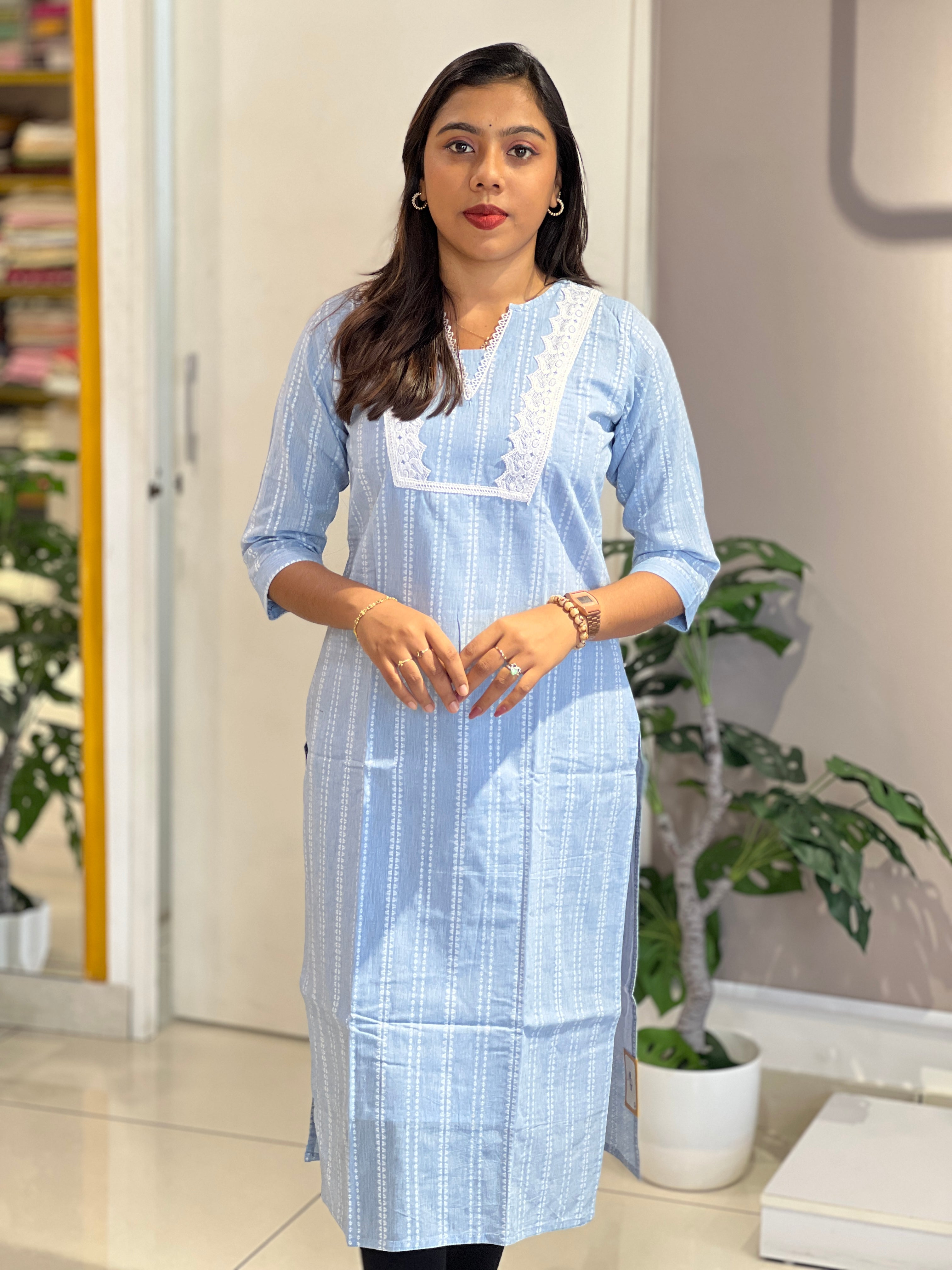 Thread Weaving Cotton Kurta |  MSN191