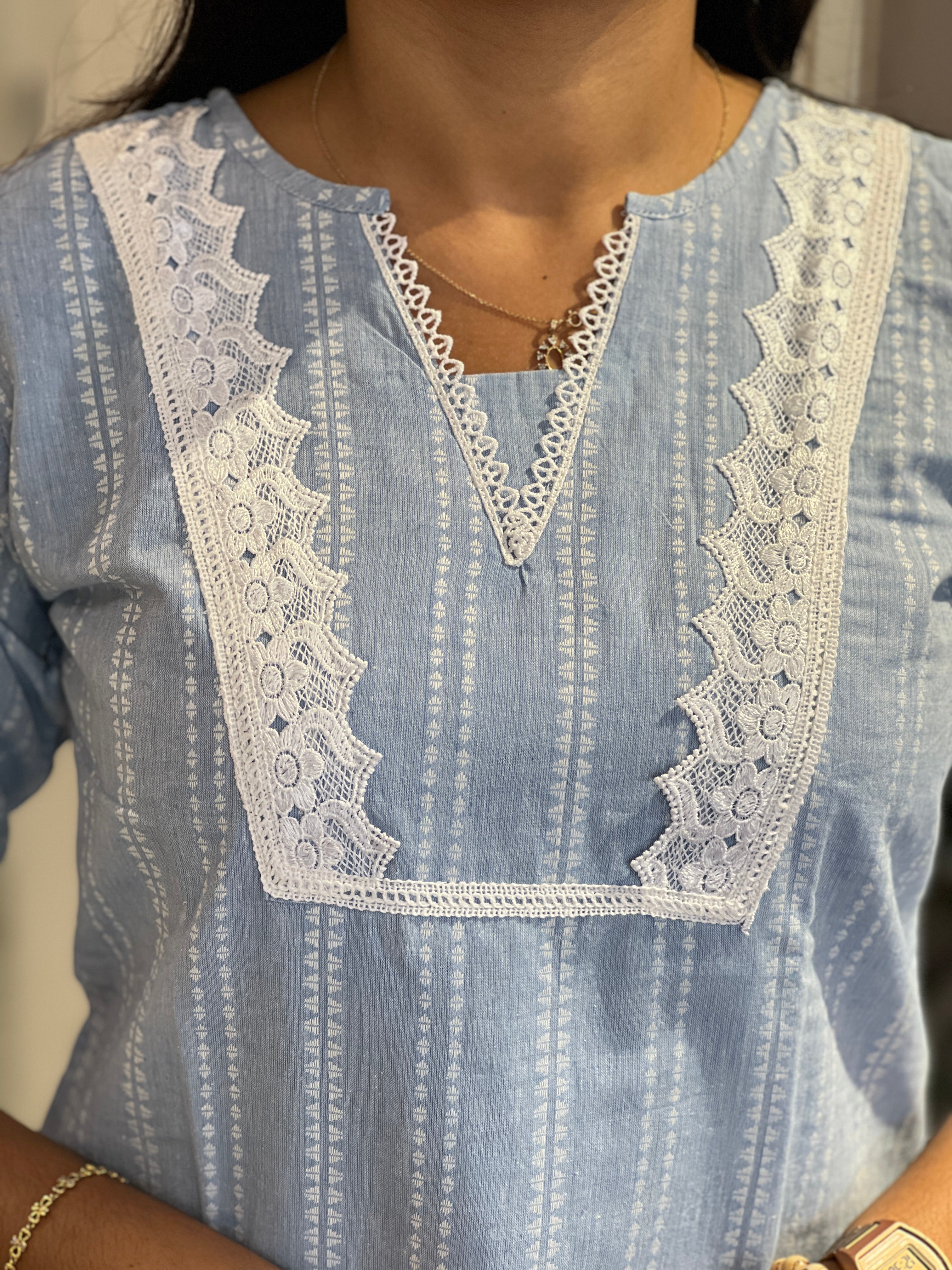 Thread Weaving Cotton Kurta |  MSN191