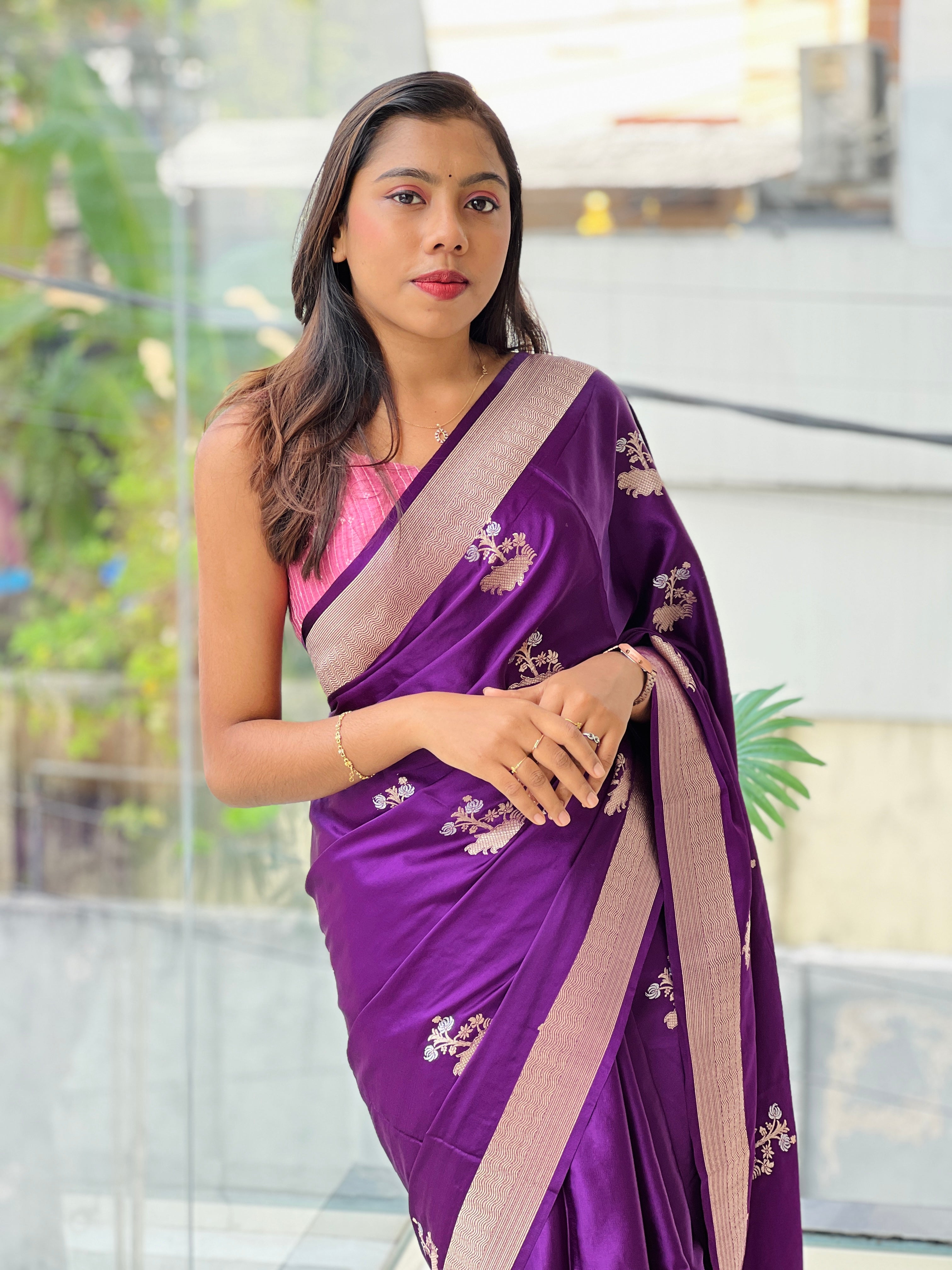 Zari Woven Semi Banarasi Saree | NN455