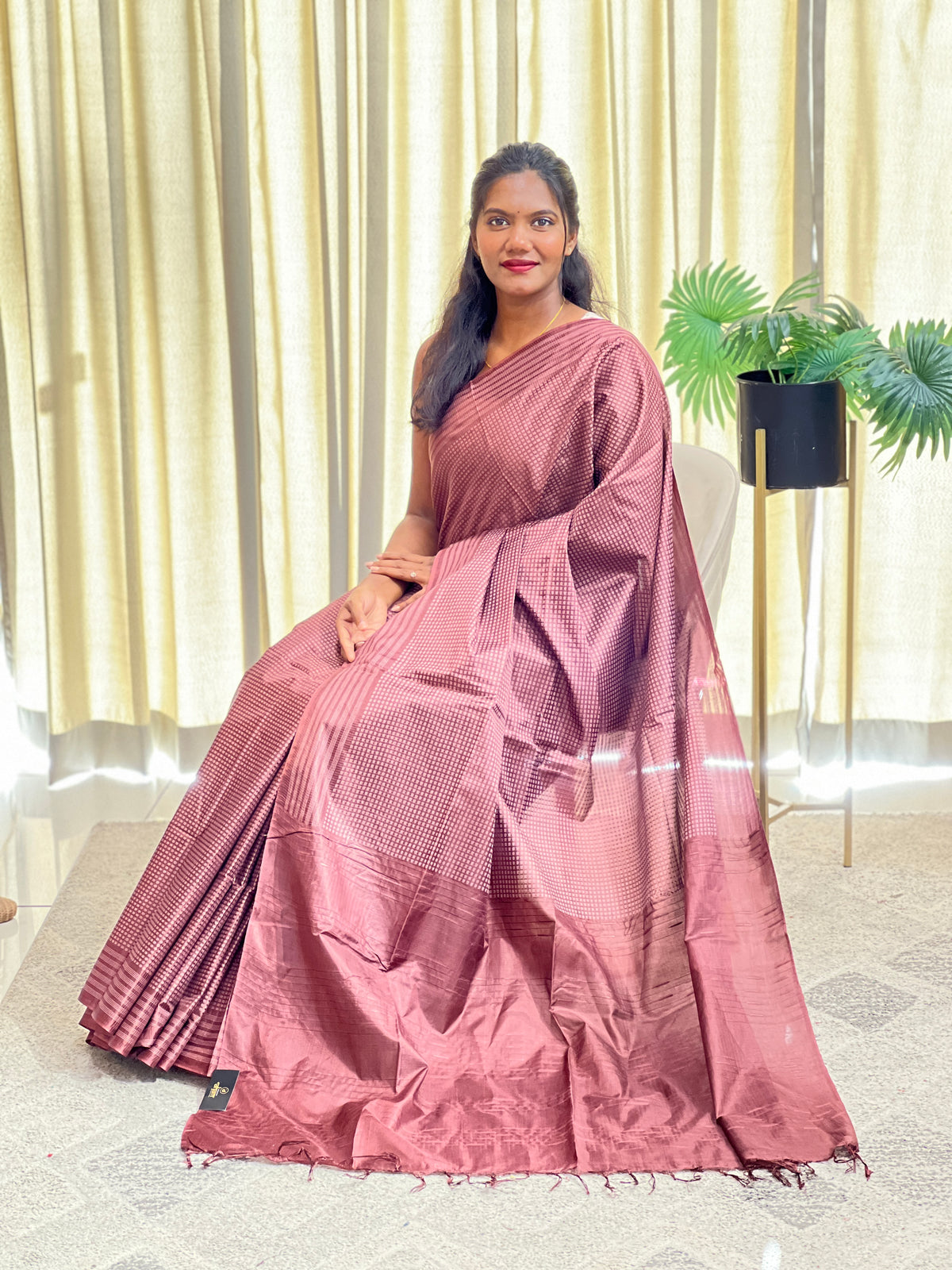 Polka Pattern Semi Tussar Saree | LLD147