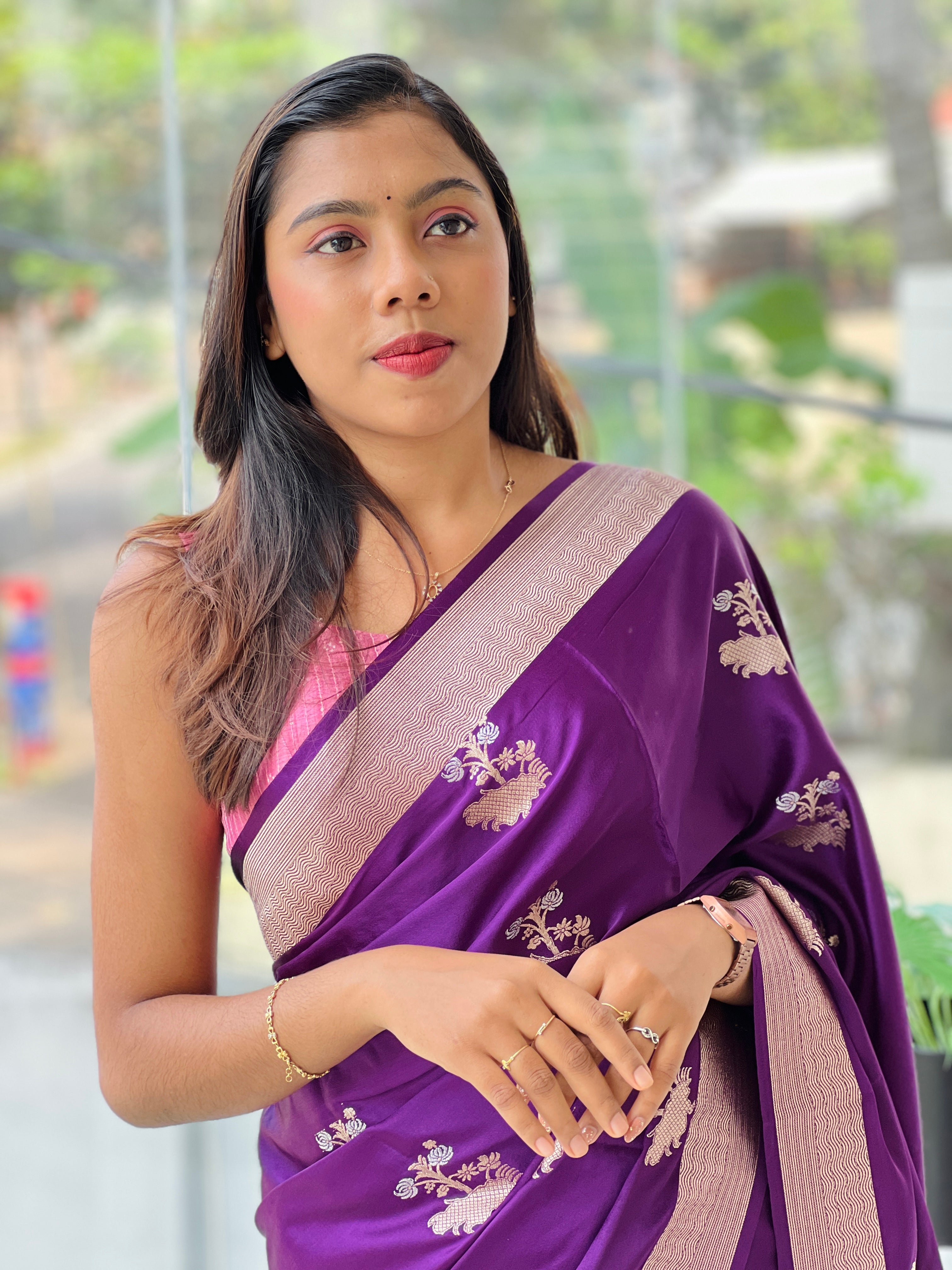 Zari Woven Semi Banarasi Saree | NN455