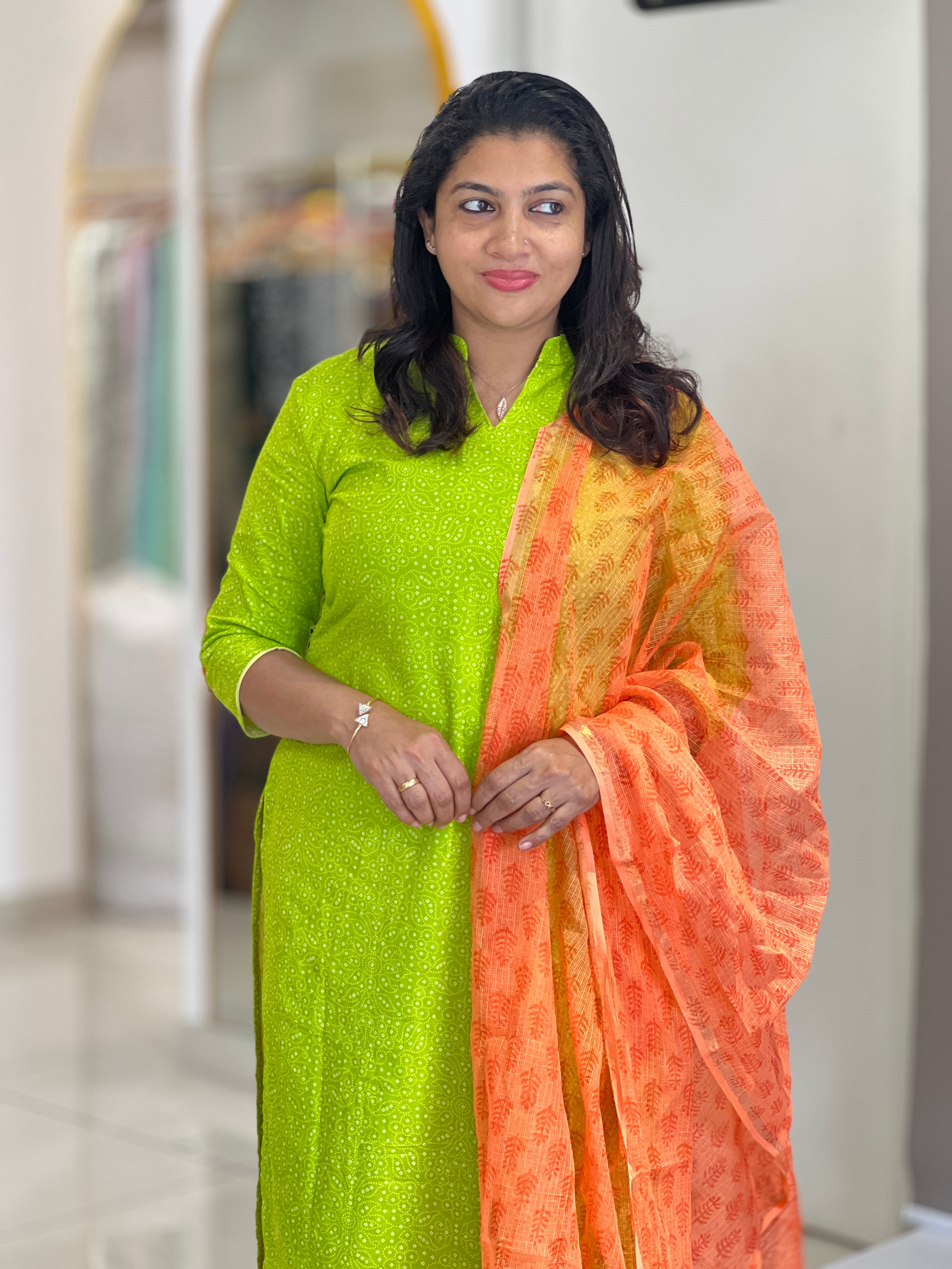 Hand Block Printed Cotton Unstitched Salwar Set | JKL229