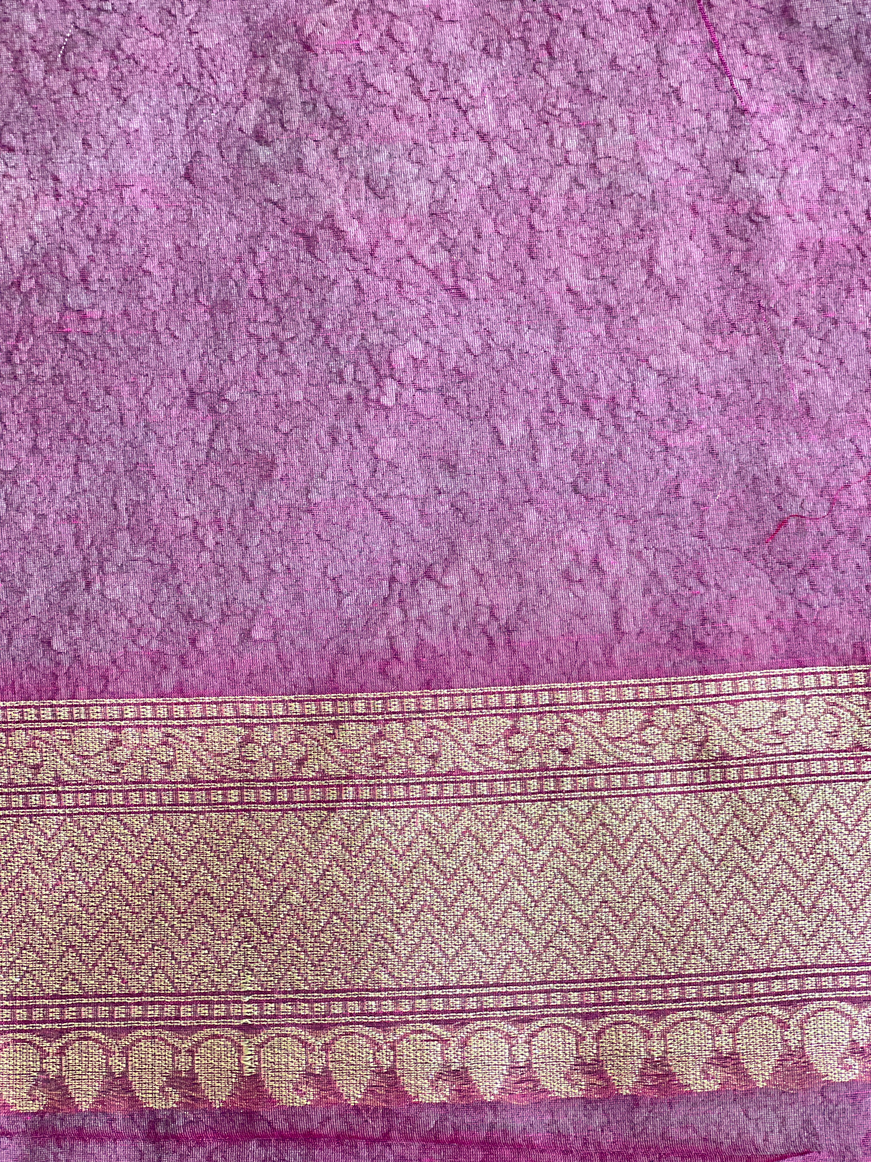 Lehar Pattern Kora Banarasi Saree | KMM126