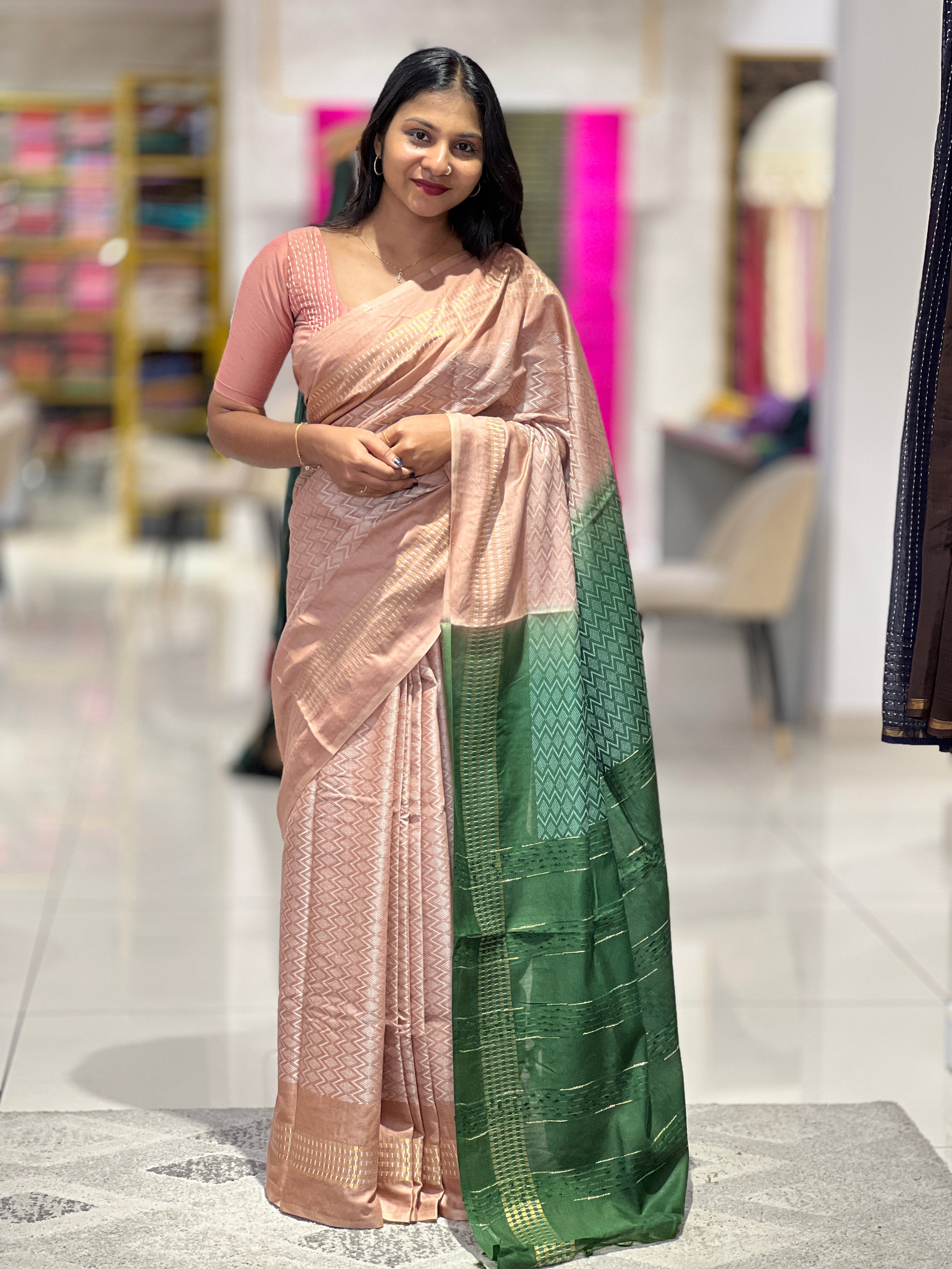 Kantha Woven Bhagalpuri Linen Saree | NHH425