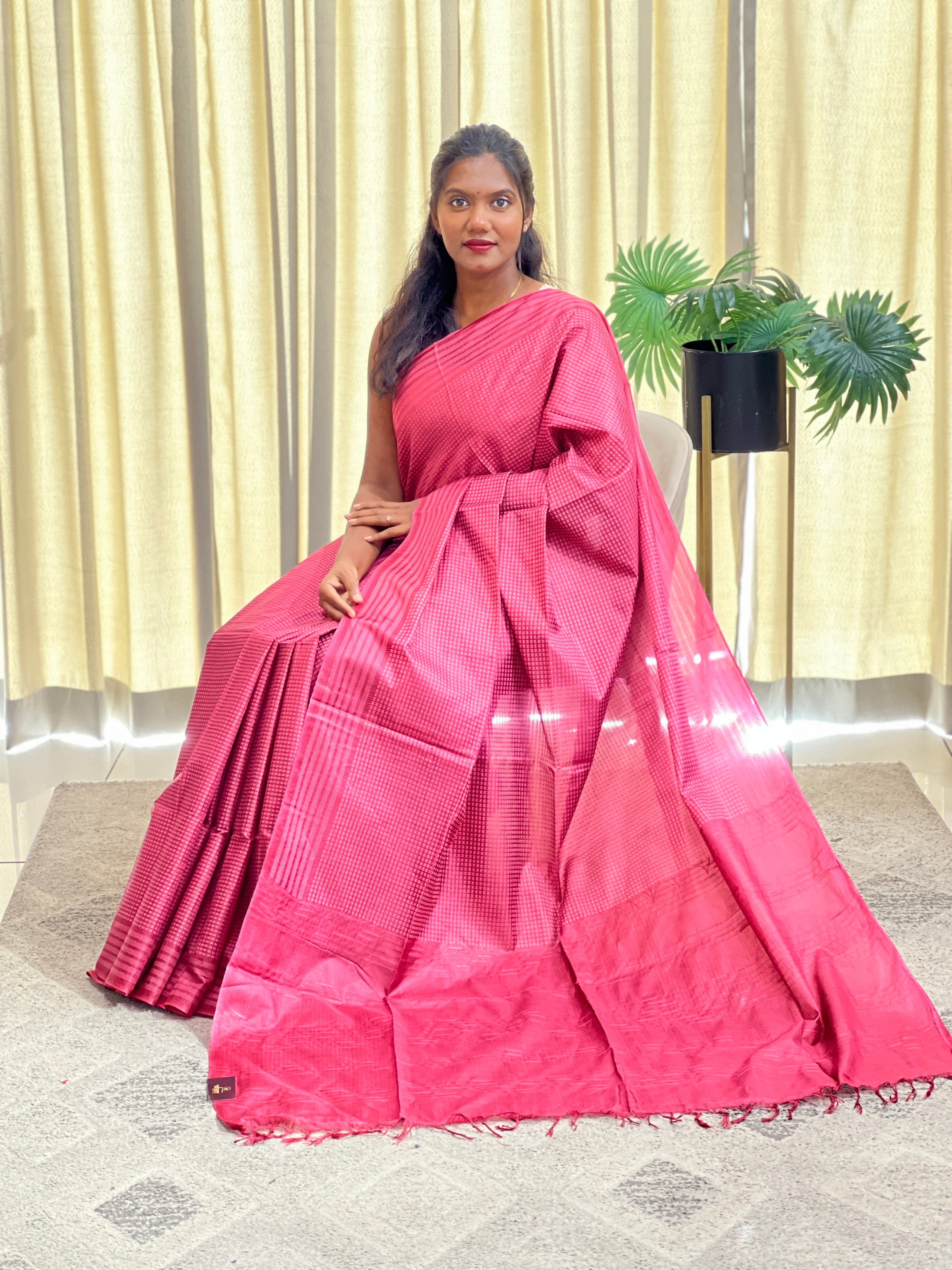 Polka Pattern Semi Tussar Saree | LLD158