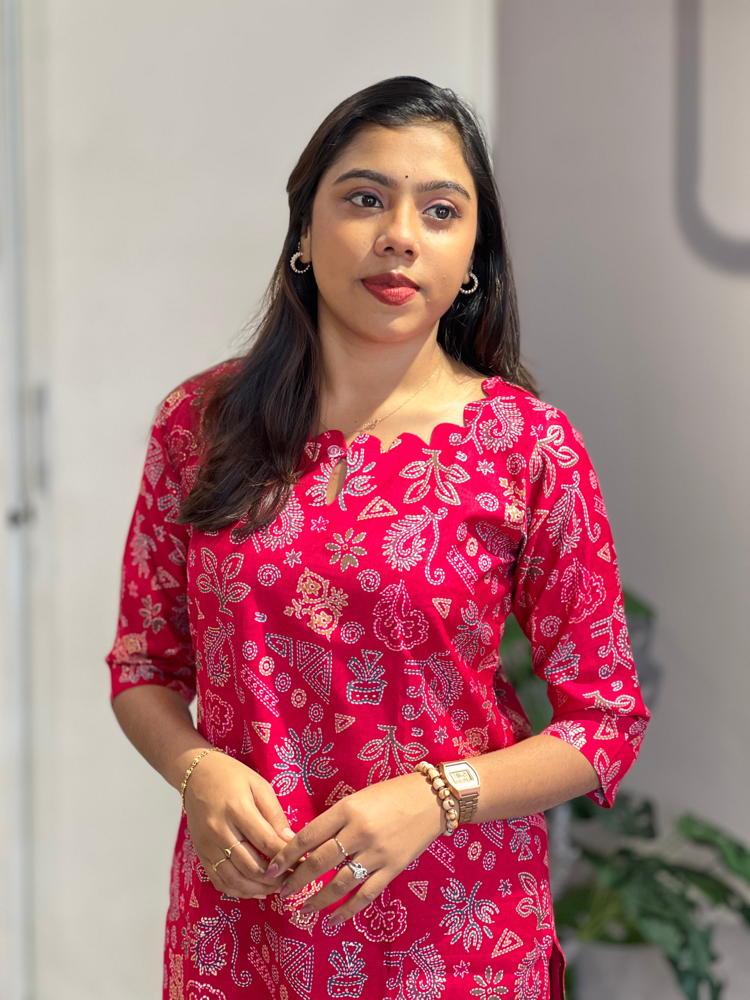 Floral printed Pattern Semi Silk Kurta | MSN171