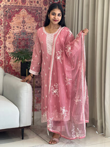 Embroidery Organza Kurta Set | FW199