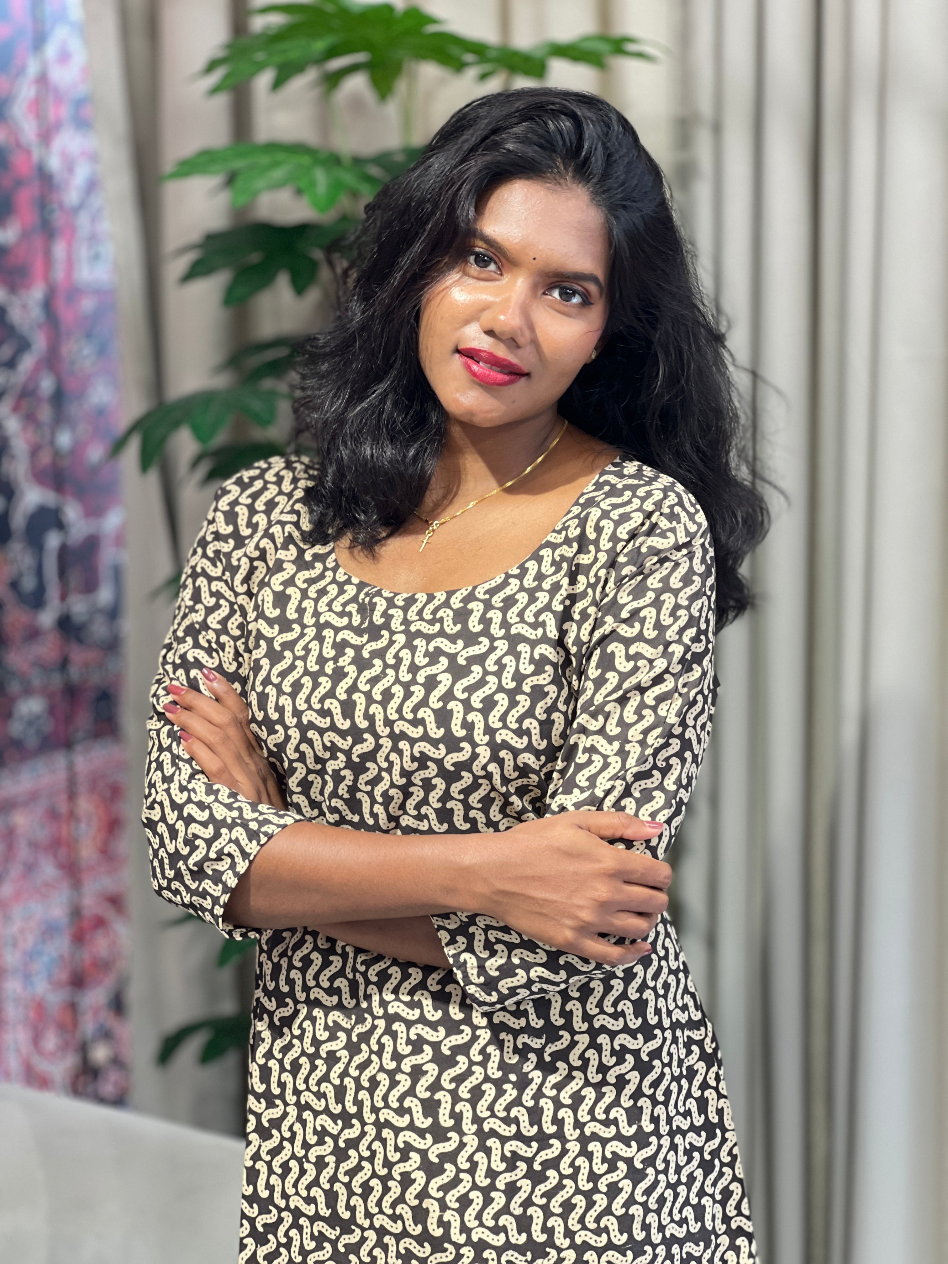 Print Detailed Cotton Kurta | RMLA126