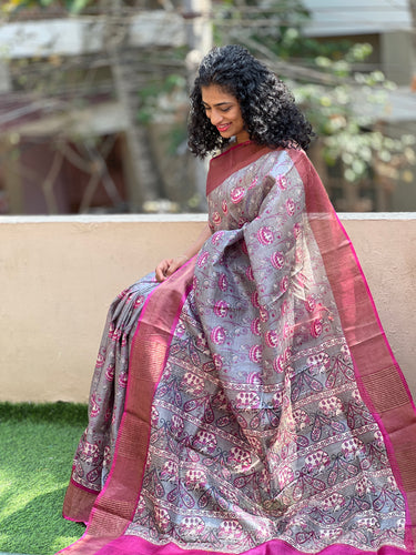 Digital Printed Tussar Saree | NLM108