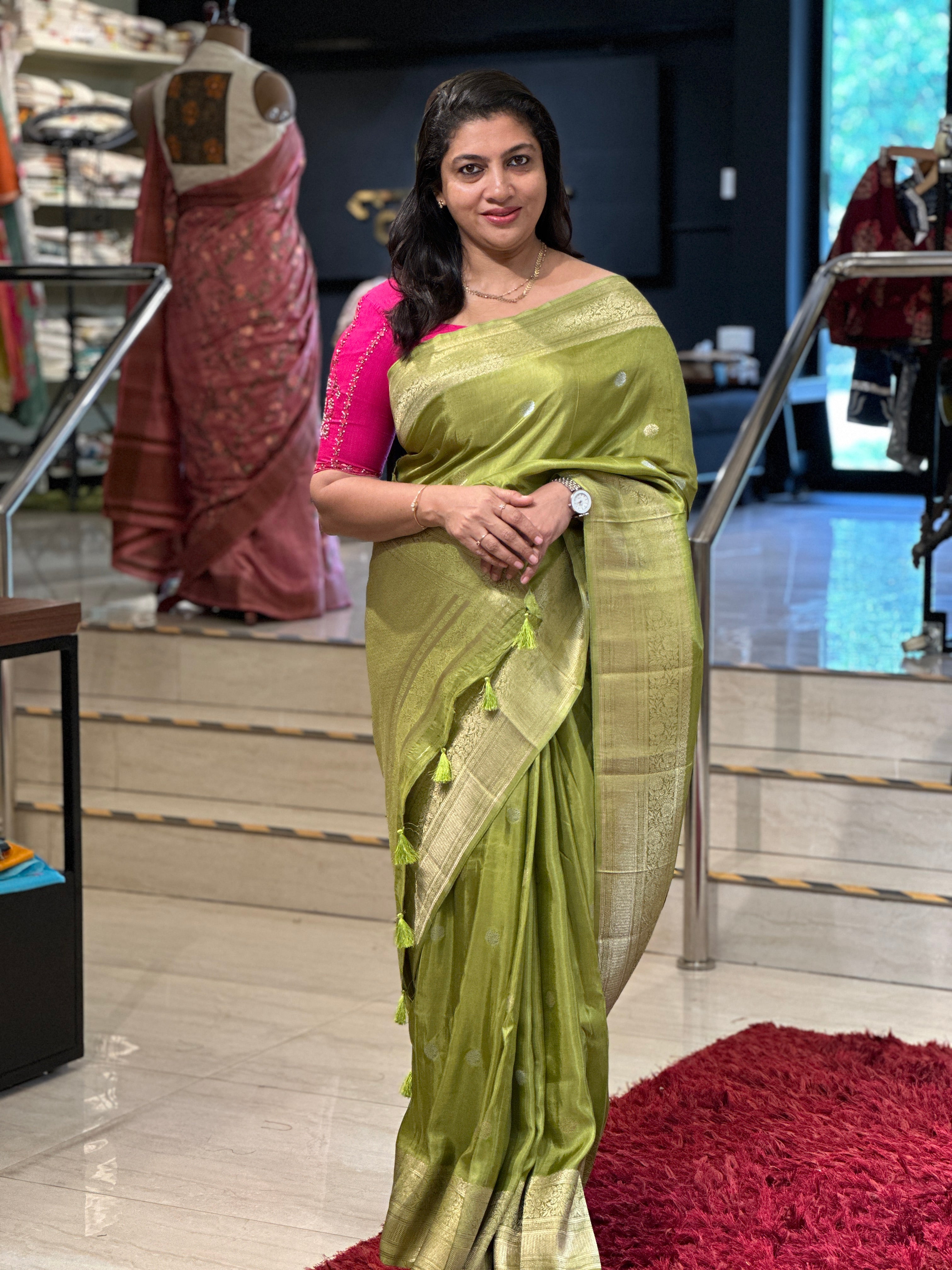 Floral Buta Woven Semi kathan  Saree | NN216