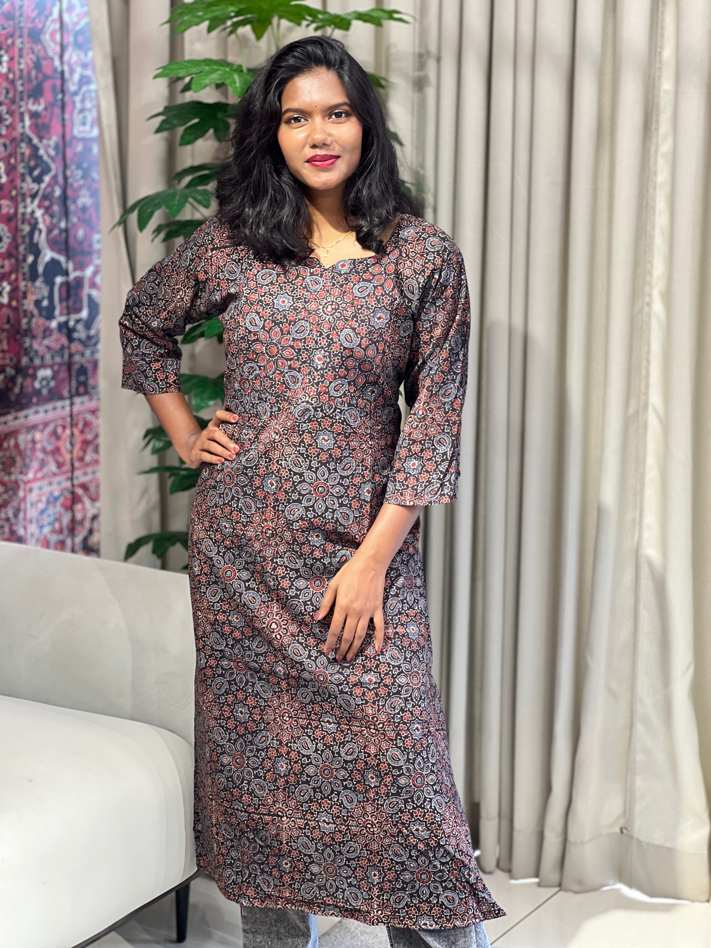 Printed Cotton Kurta | RMLA115