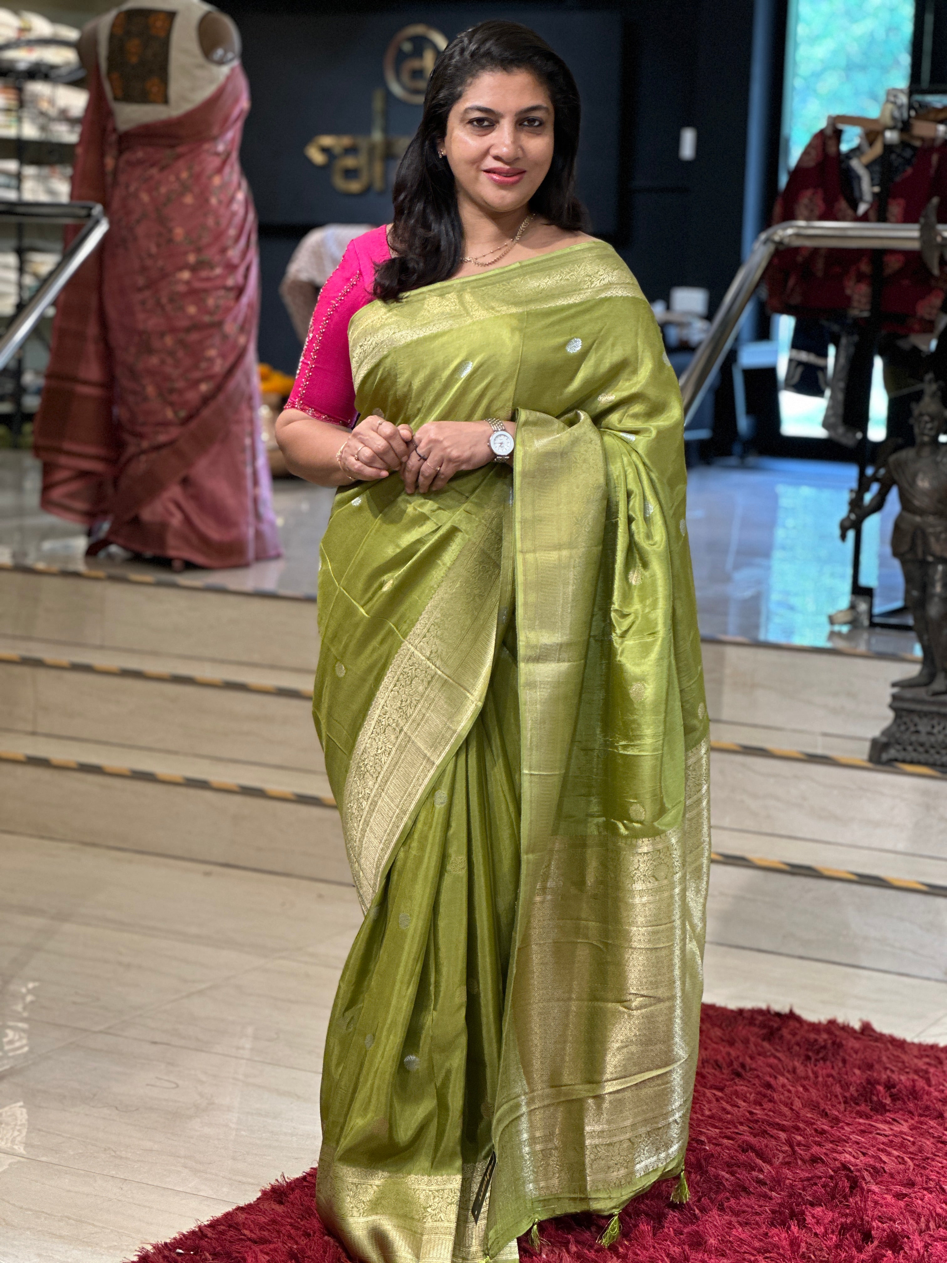 Floral Buta Woven Semi kathan  Saree | NN216