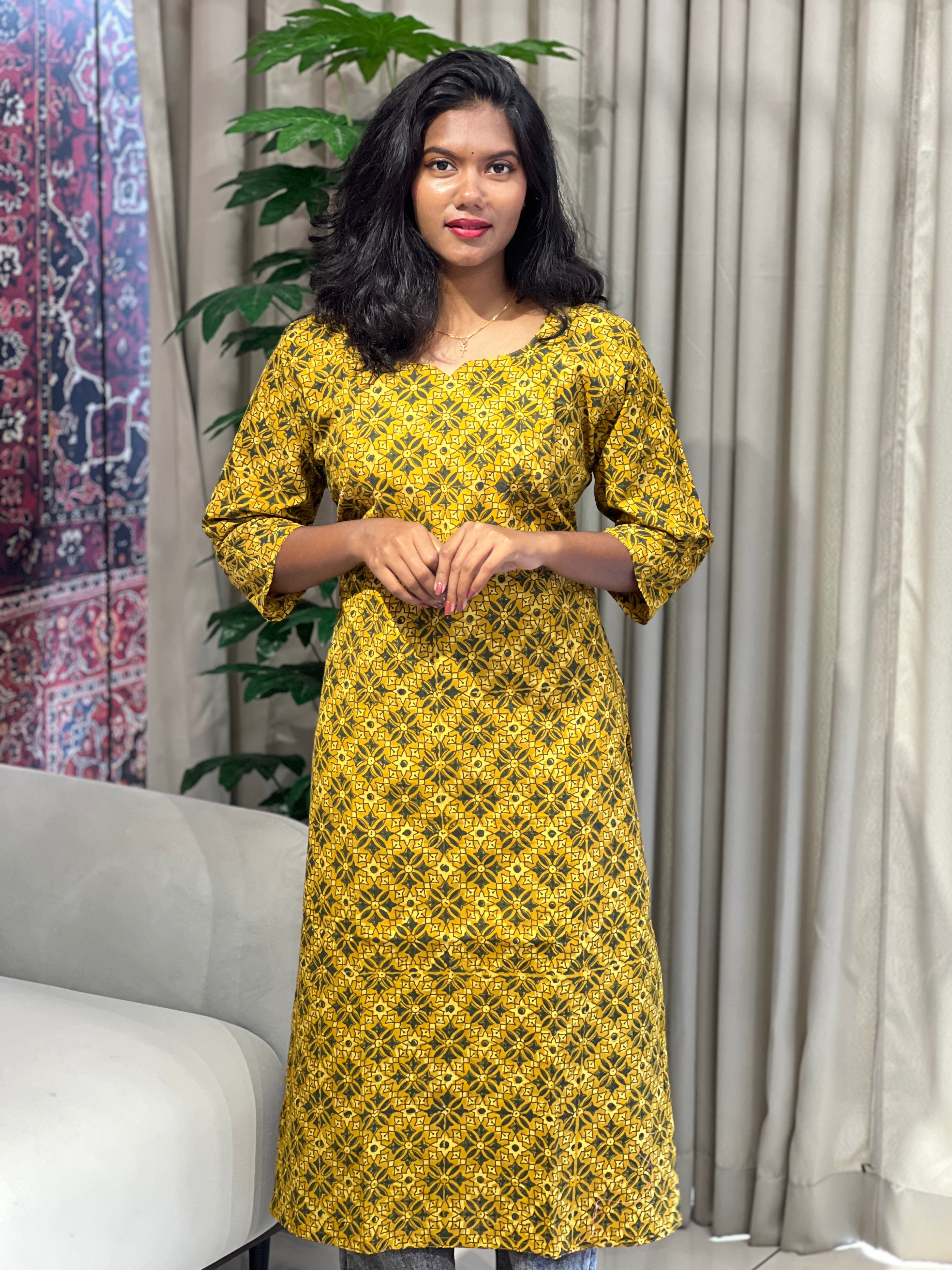 Printed Pattern Cotton Kurta | RMLA118