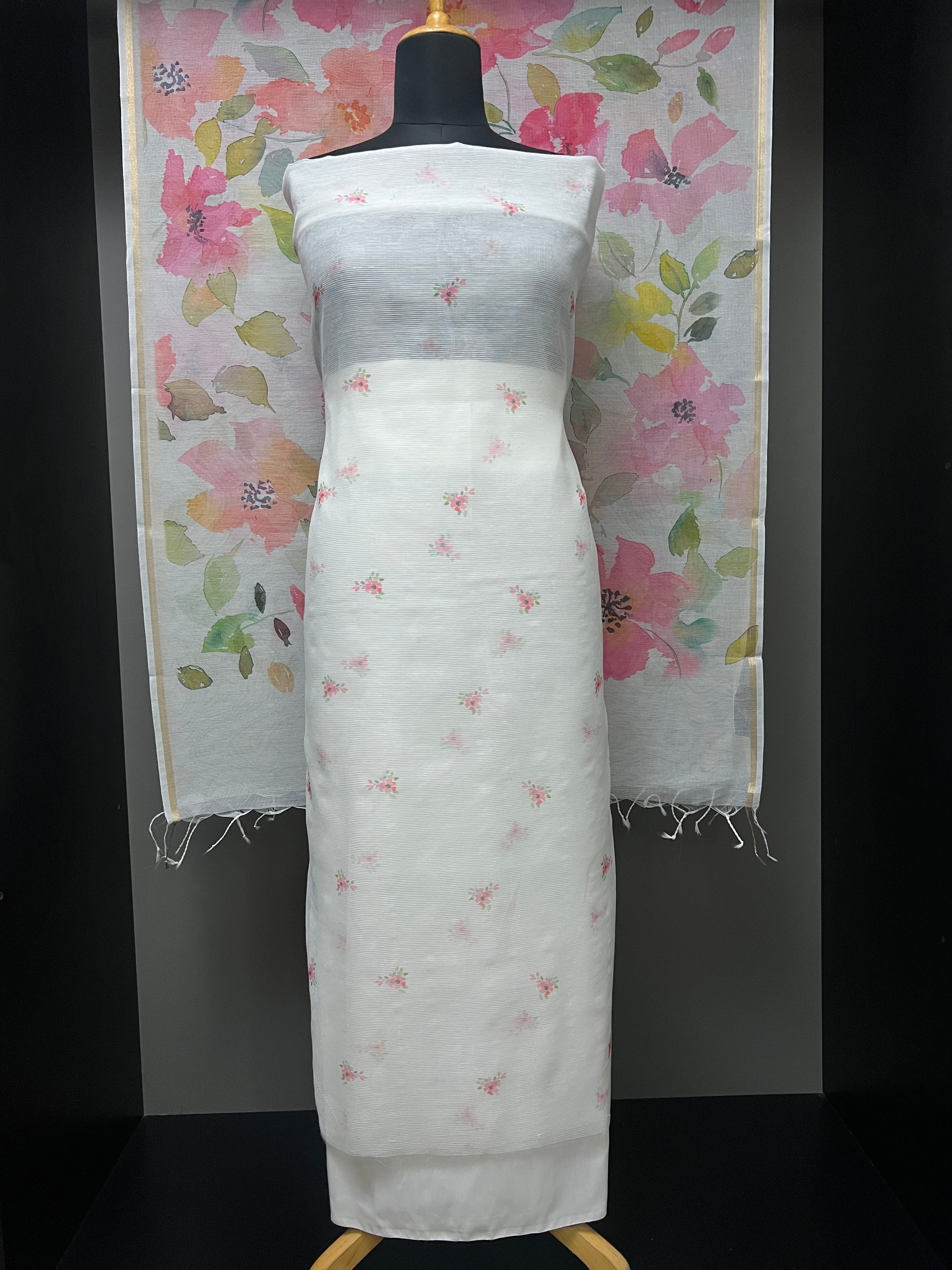 Floral Printed Pattern Supernet Kota Salwar Set | MR115
