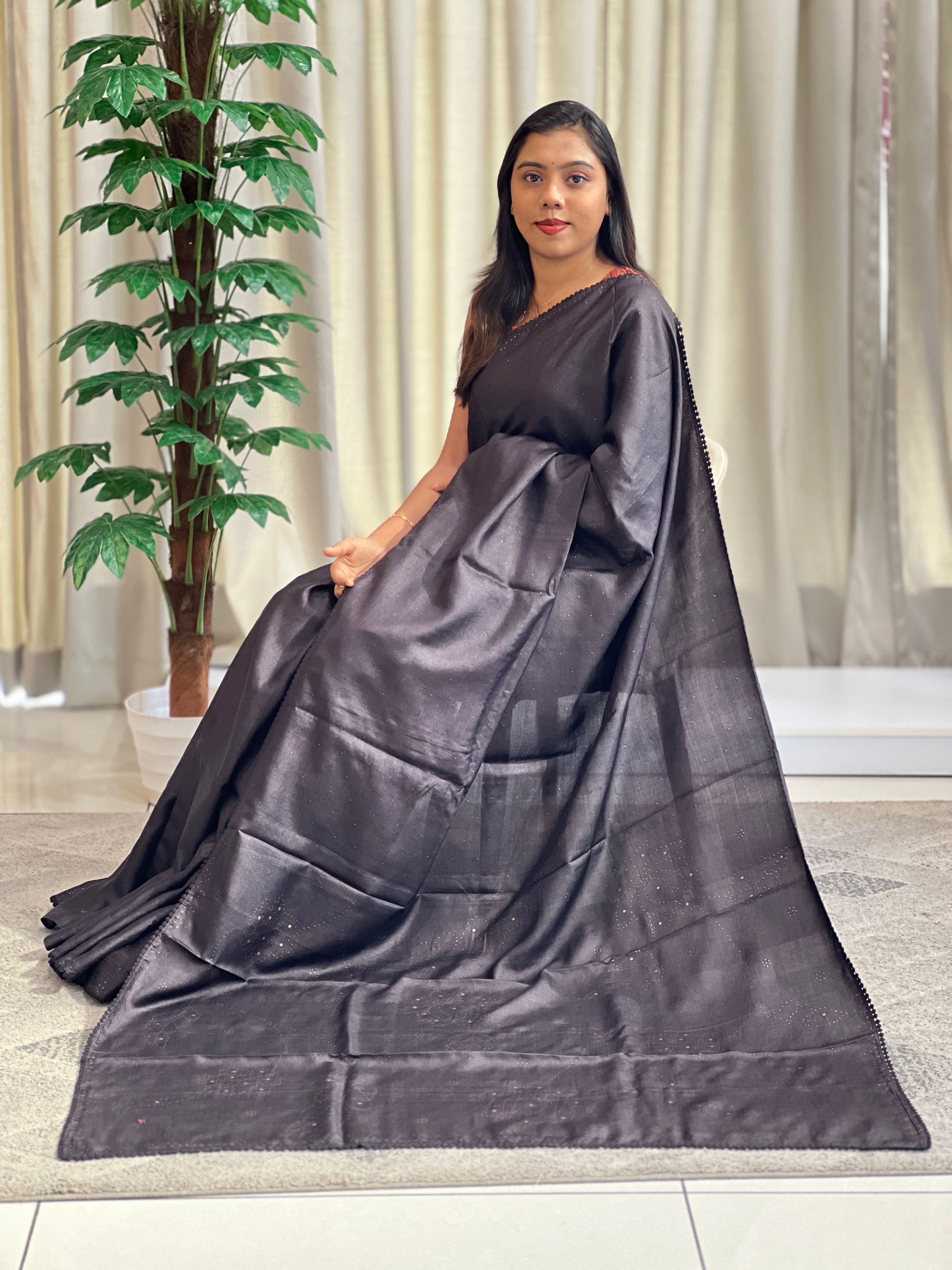 Handcrafted Mukaish Work Desi Tussar Saree | SBS1441