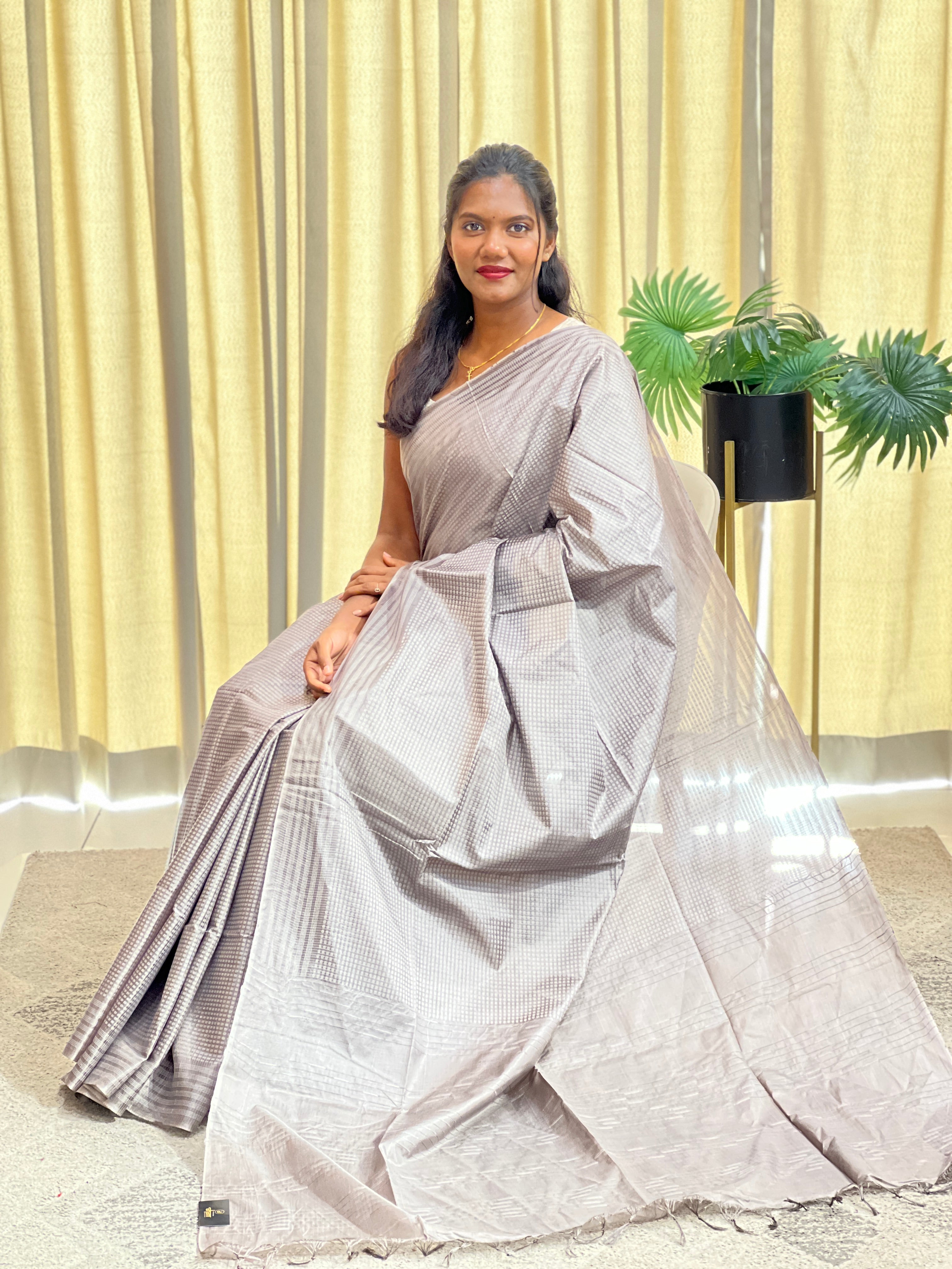 Polka Pattern Semi Tussar Saree | LLD150