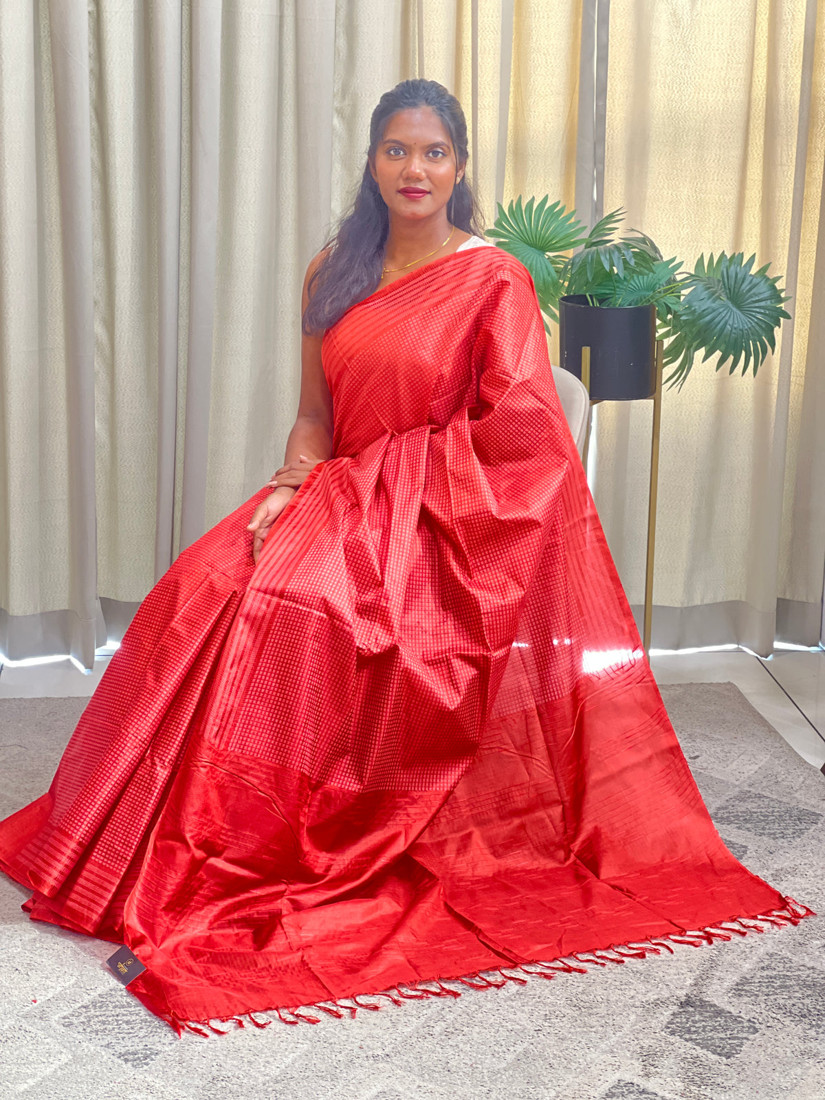 Polka Pattern Semi Tussar Saree | LLD151
