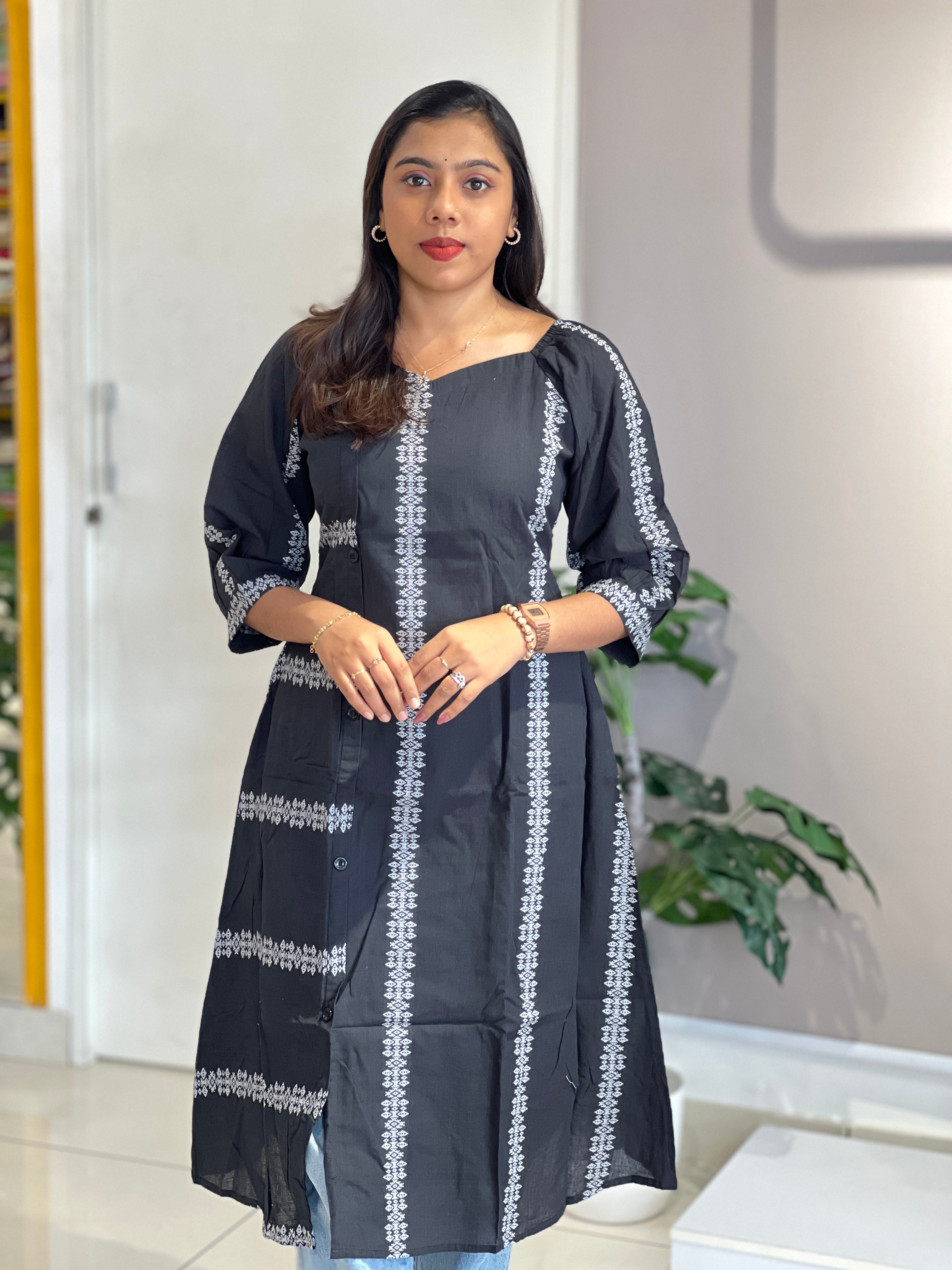 Printed Patterned Cotton Kurta | MSN190