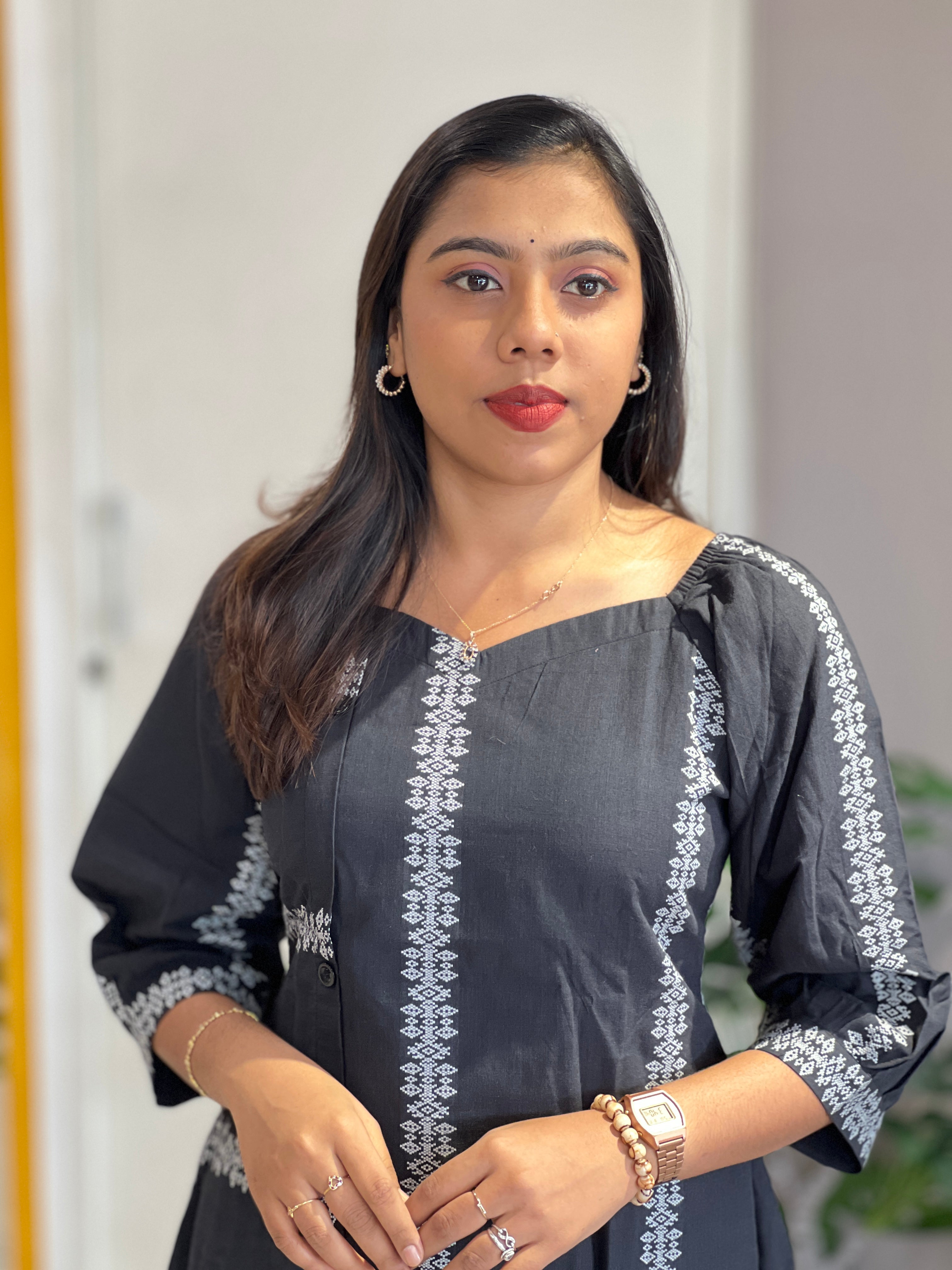 Printed Patterned Cotton Kurta | MSN190