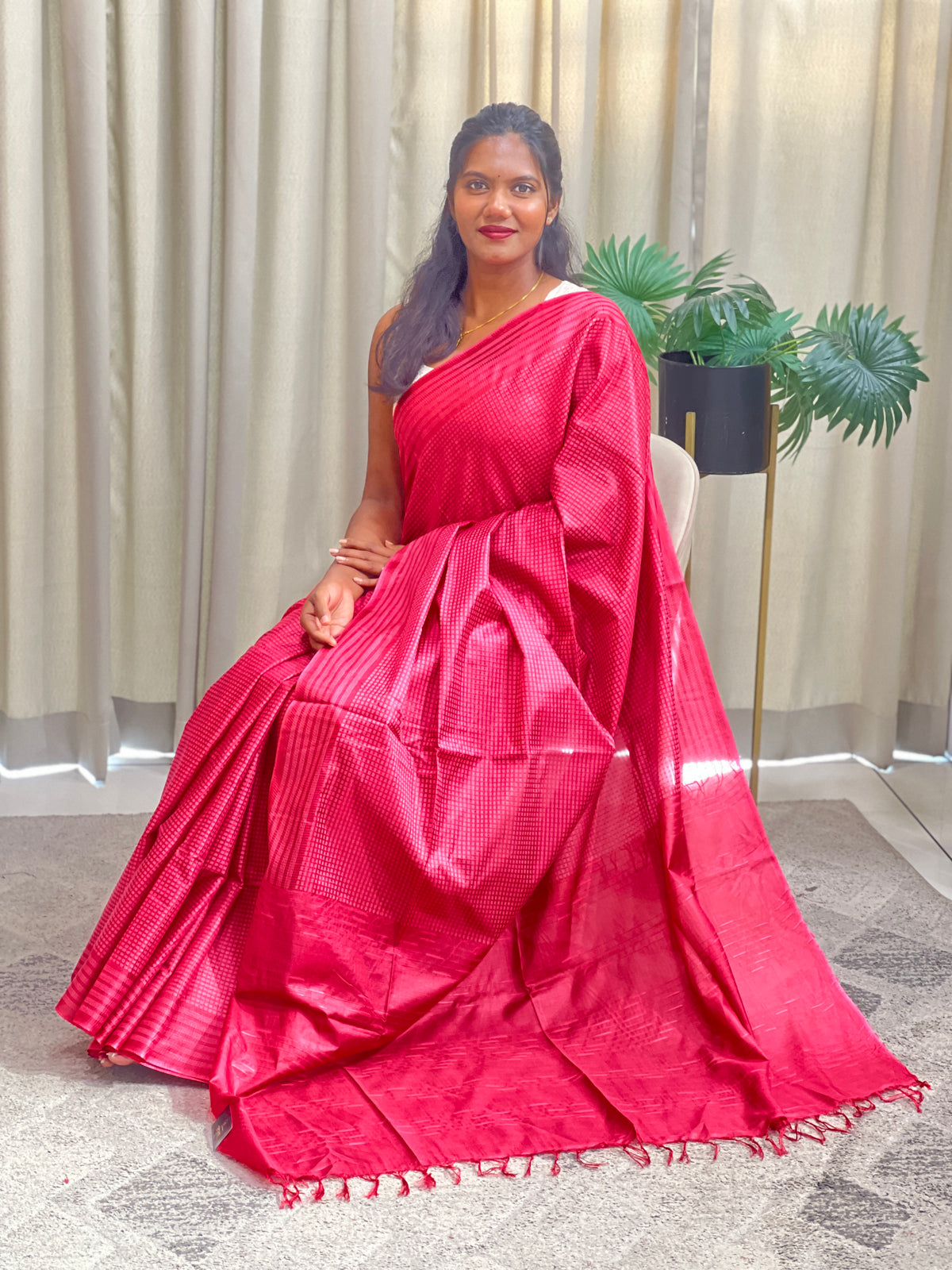 Polka Pattern Semi Tussar Saree | LLD146