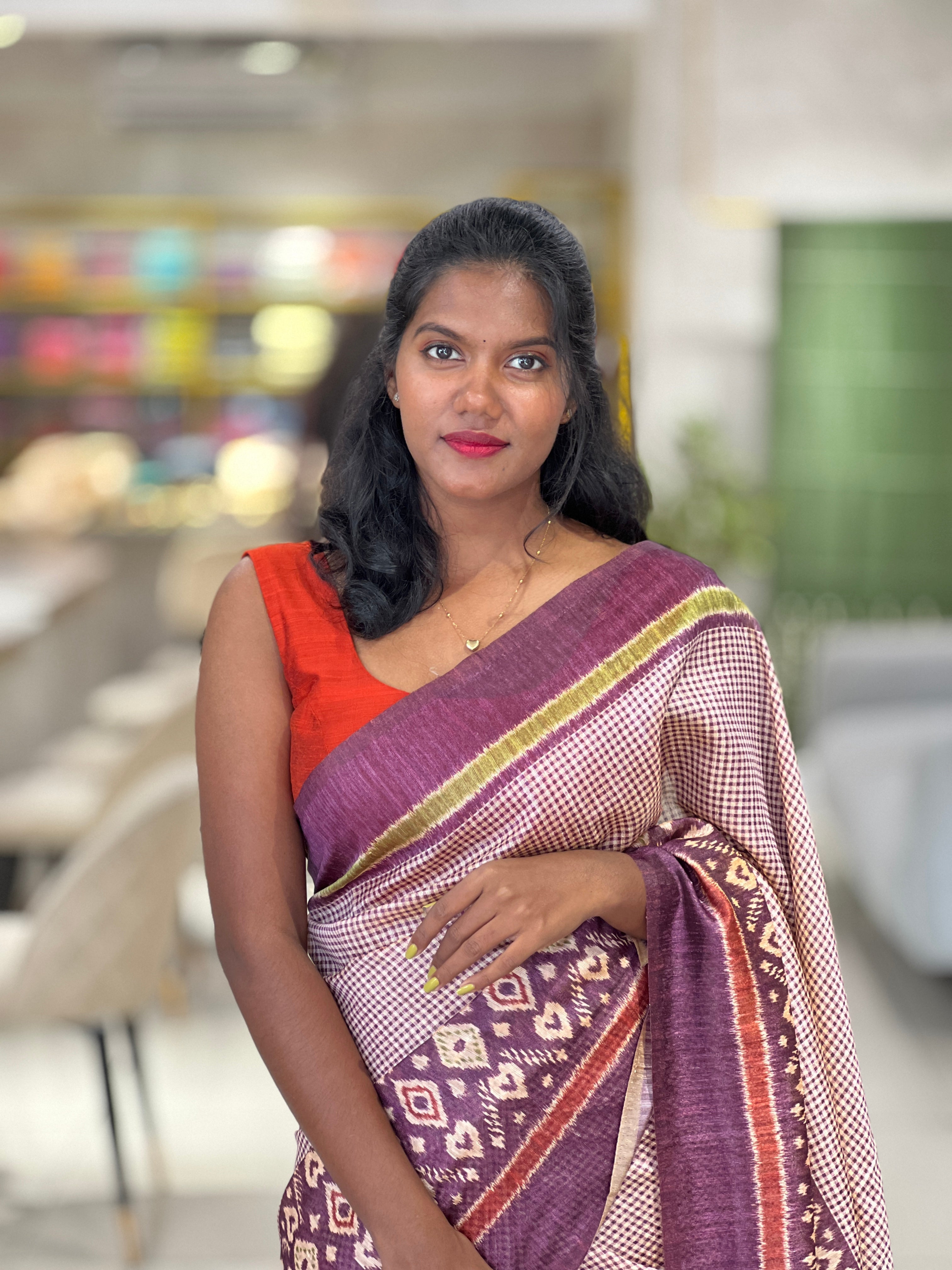 Printed Geecha Tussar Finish Saree | GMS158