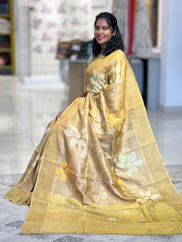 Floral Digital Print Pure Tussar Saree | COC108