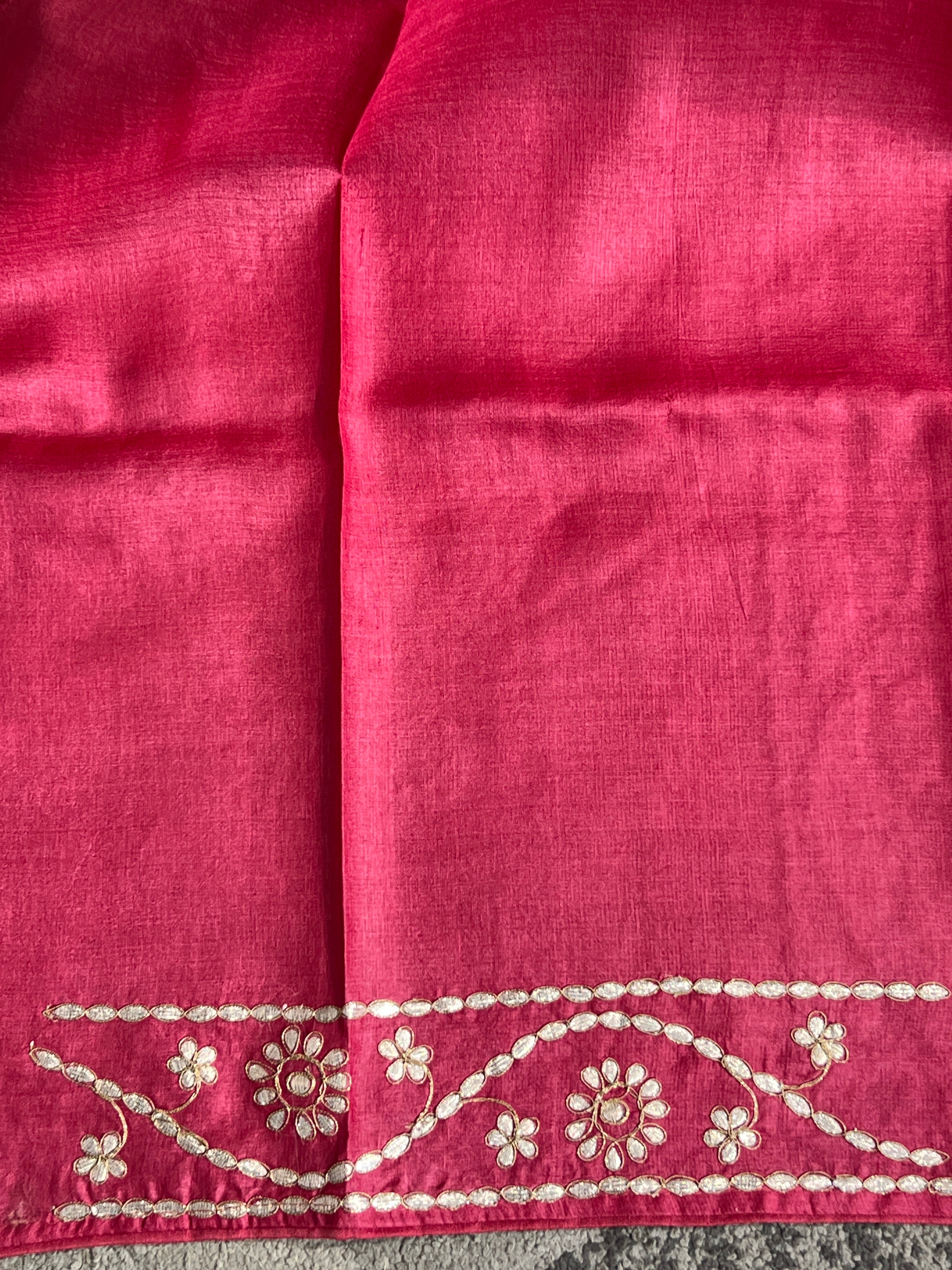 Traditional Gota Patti Desi Tussar Saree | SBS1458