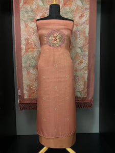 Yoke Cut Work Design With Embroidery Highlight Silky Kota Salwar Set | MS801