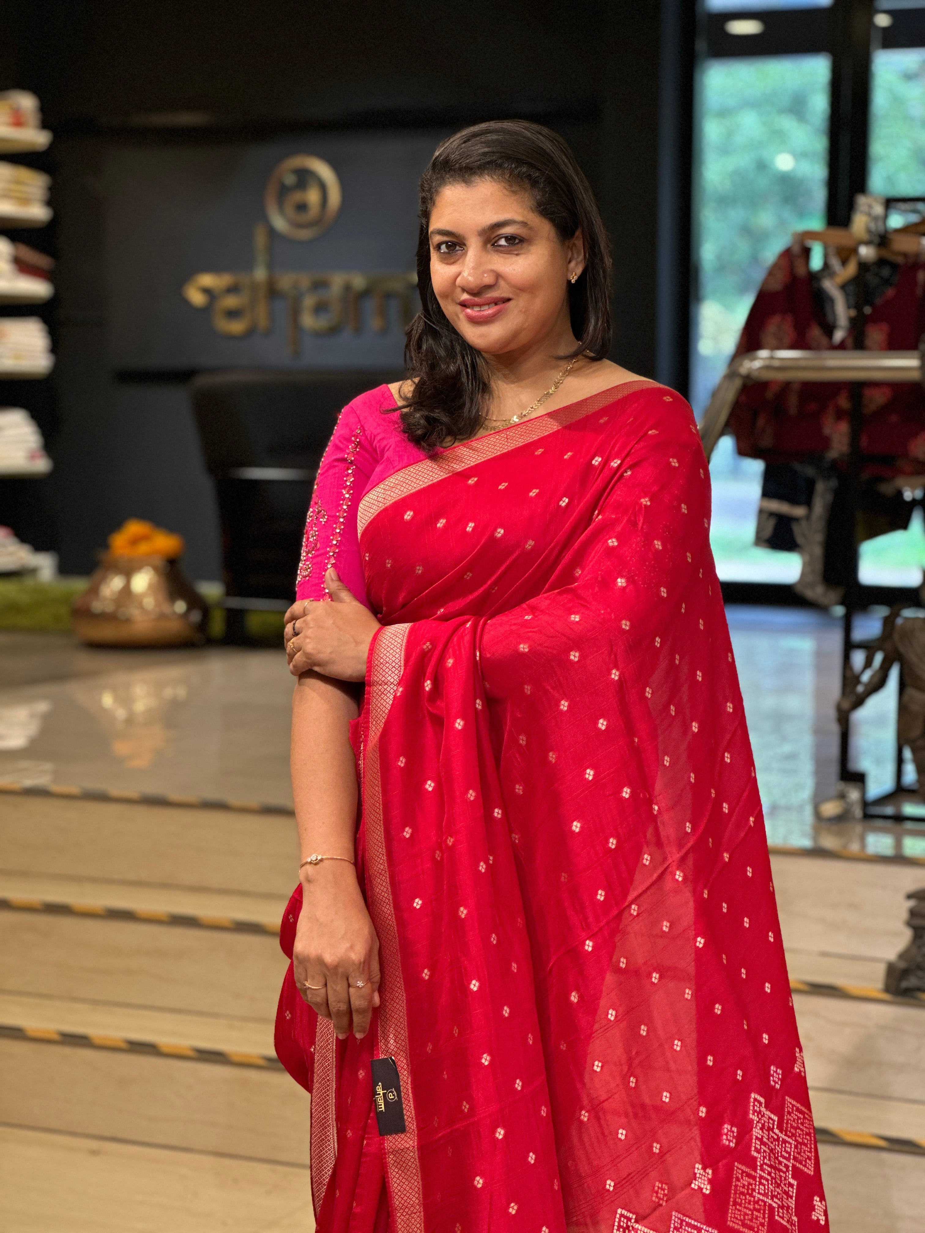 Buta Weaving Banarasi Silk Saree  | DVS184