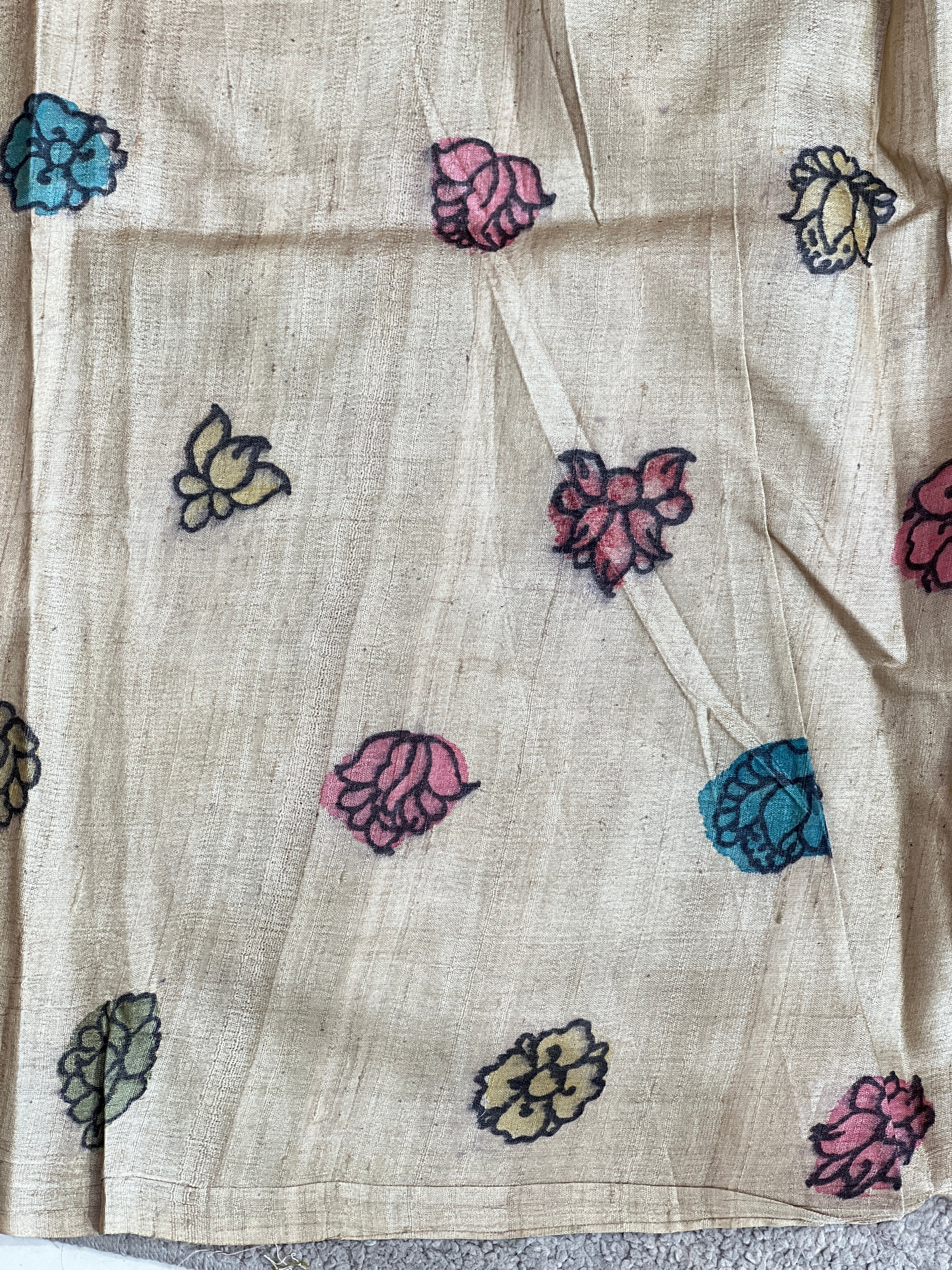 Traditional Pen Kalamkari Pure Desi Tussar Saree |SBS1444