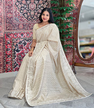 Machine Cutwork Embroidery Detailed Semi Tussar Saree | SVF111