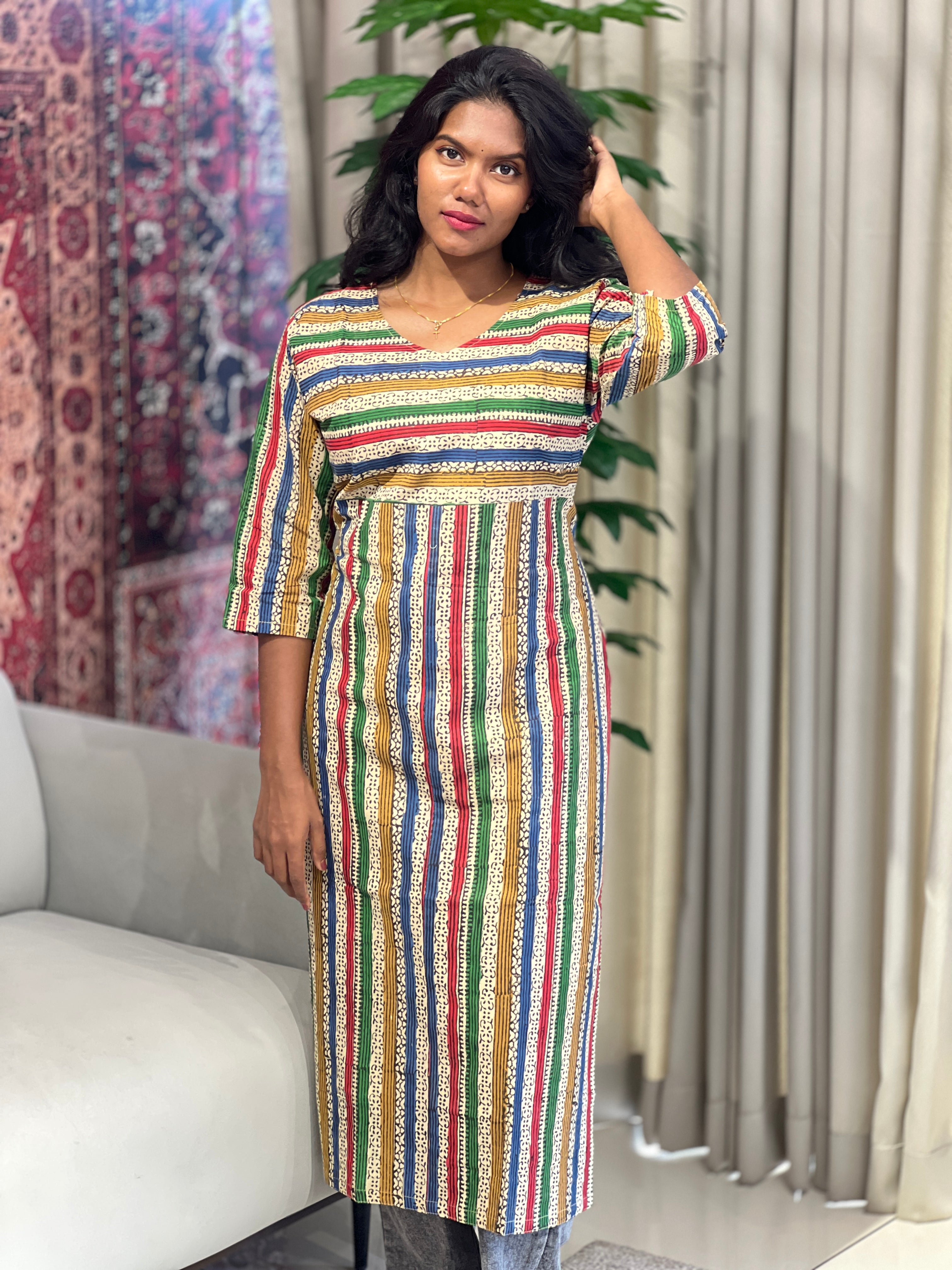 Printed Cotton Kurta | RMLA152