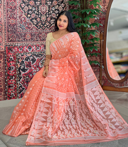 Woven Pattern Jamdani Cotton Saree | RP337