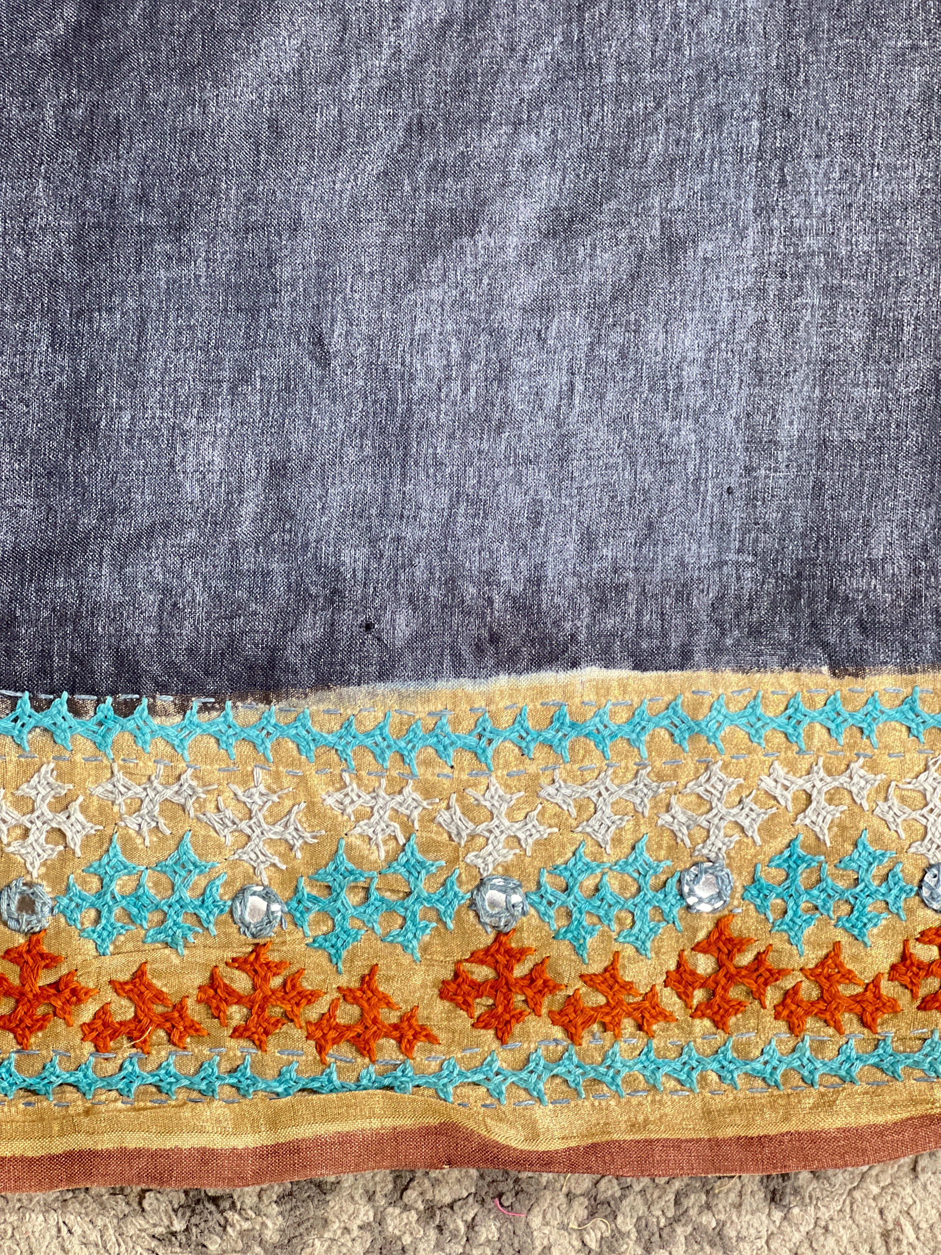 Pen Kalamkari Pattern Desi Tussar Saree | SBS1443