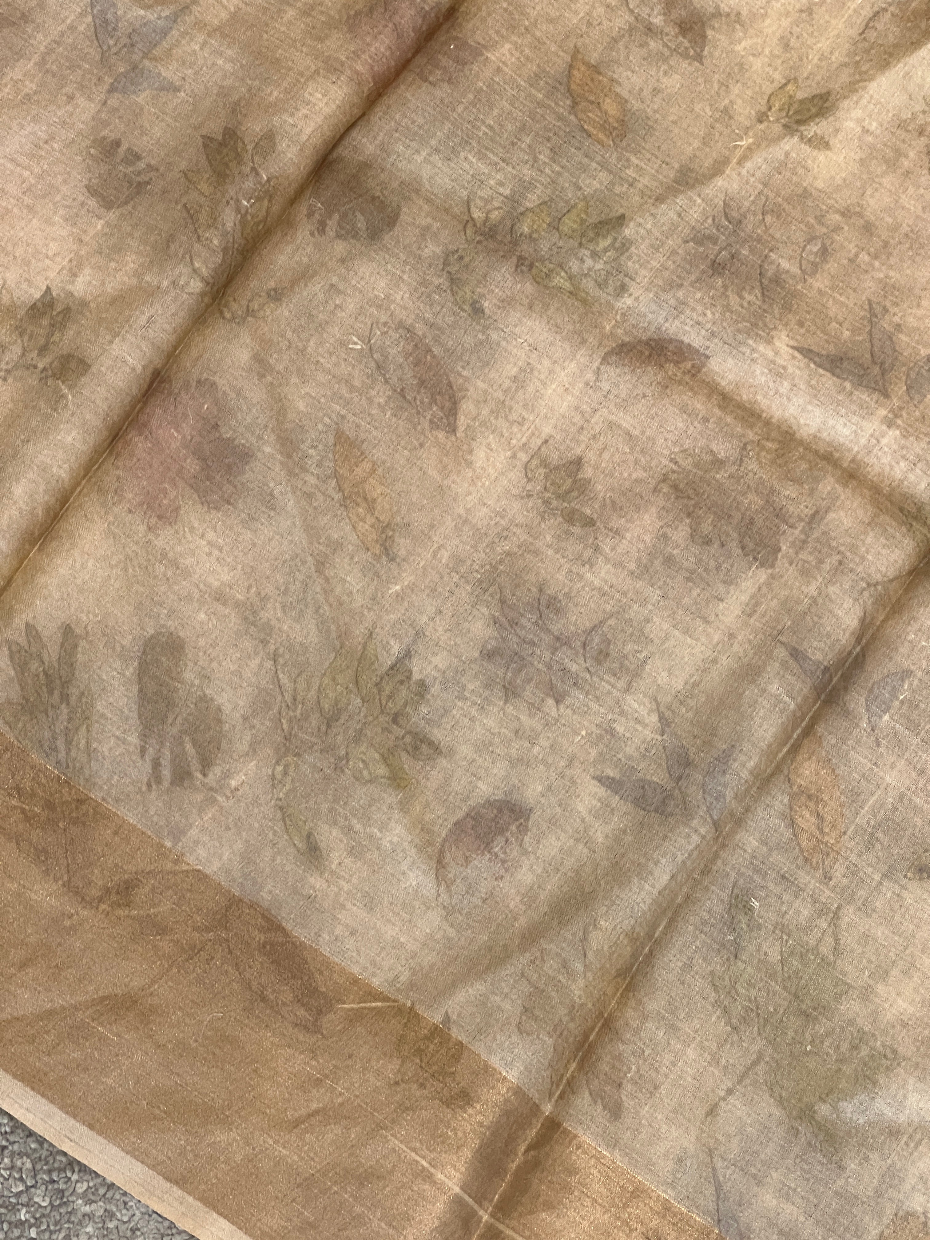 Digital Print With Zari Detailed Tussar Saree | COC117