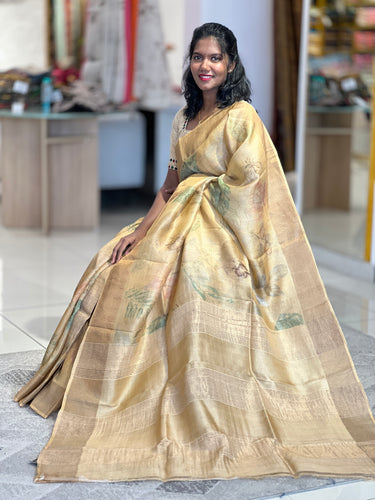 Digital Print With Zari Detailed Tussar Saree | COC117
