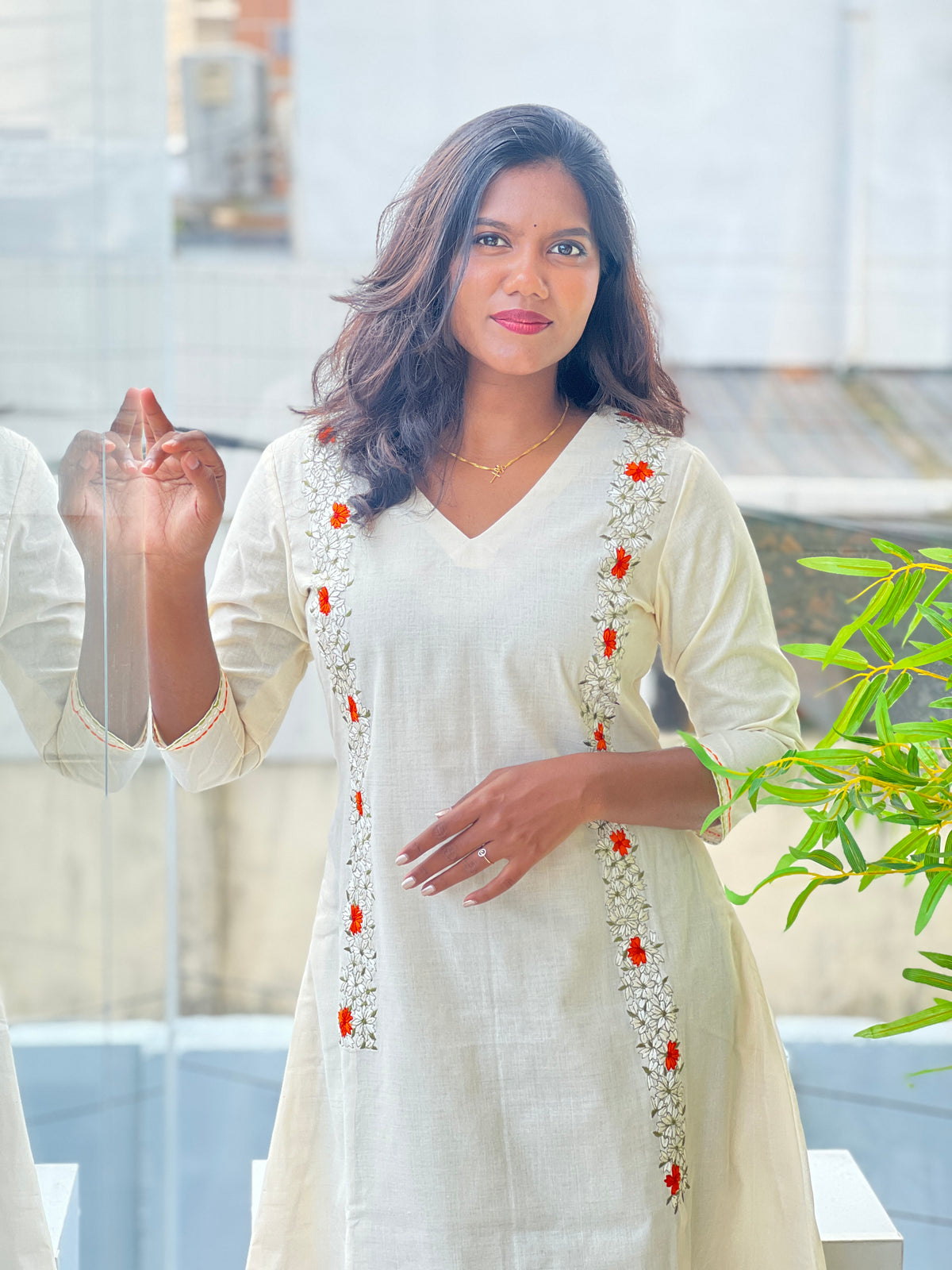 Kanakamulla Embroidery Design Kerala cotton Kurta | DN815
