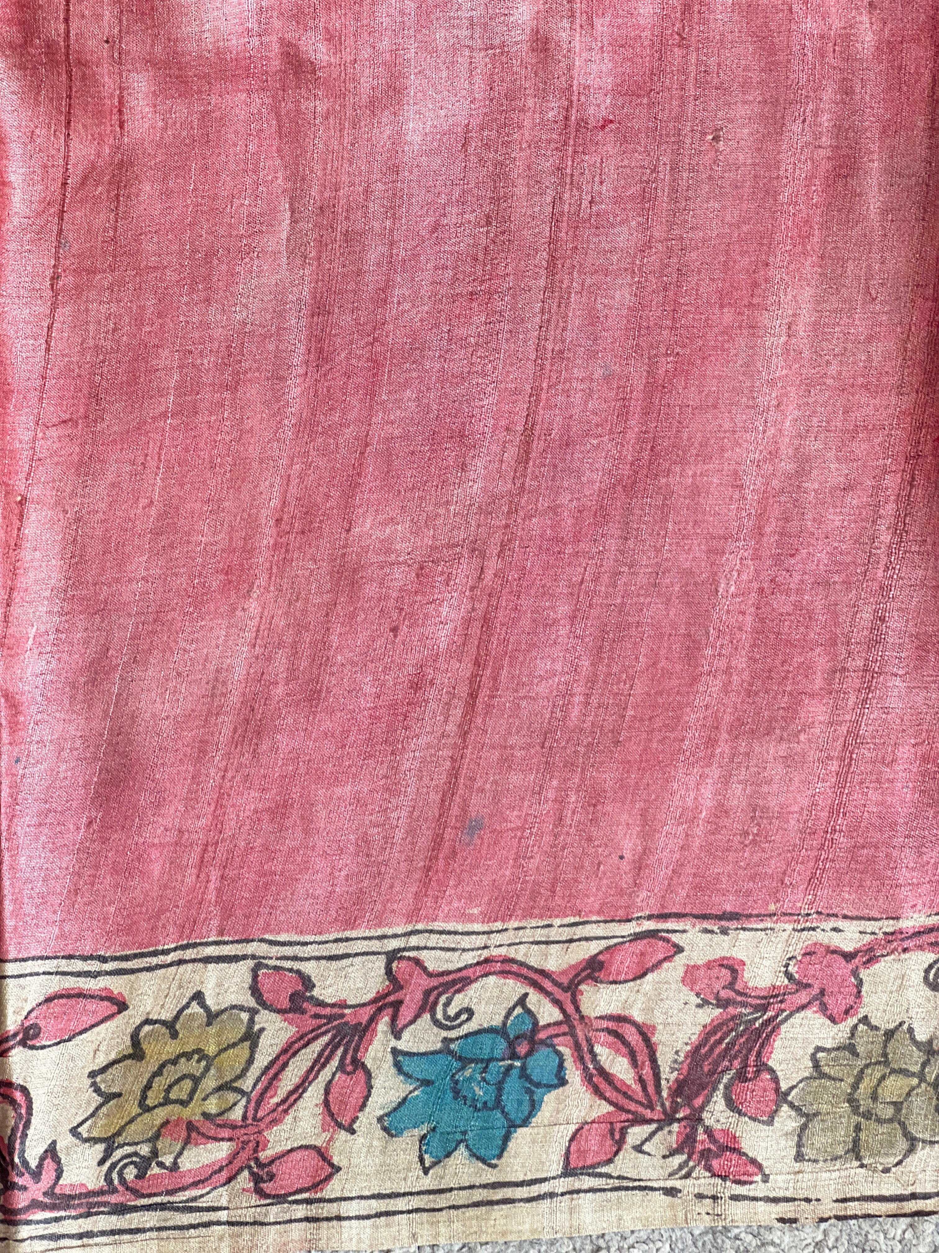 Traditional Pen Kalamkari Pure Desi Tussar Saree | SBS1463