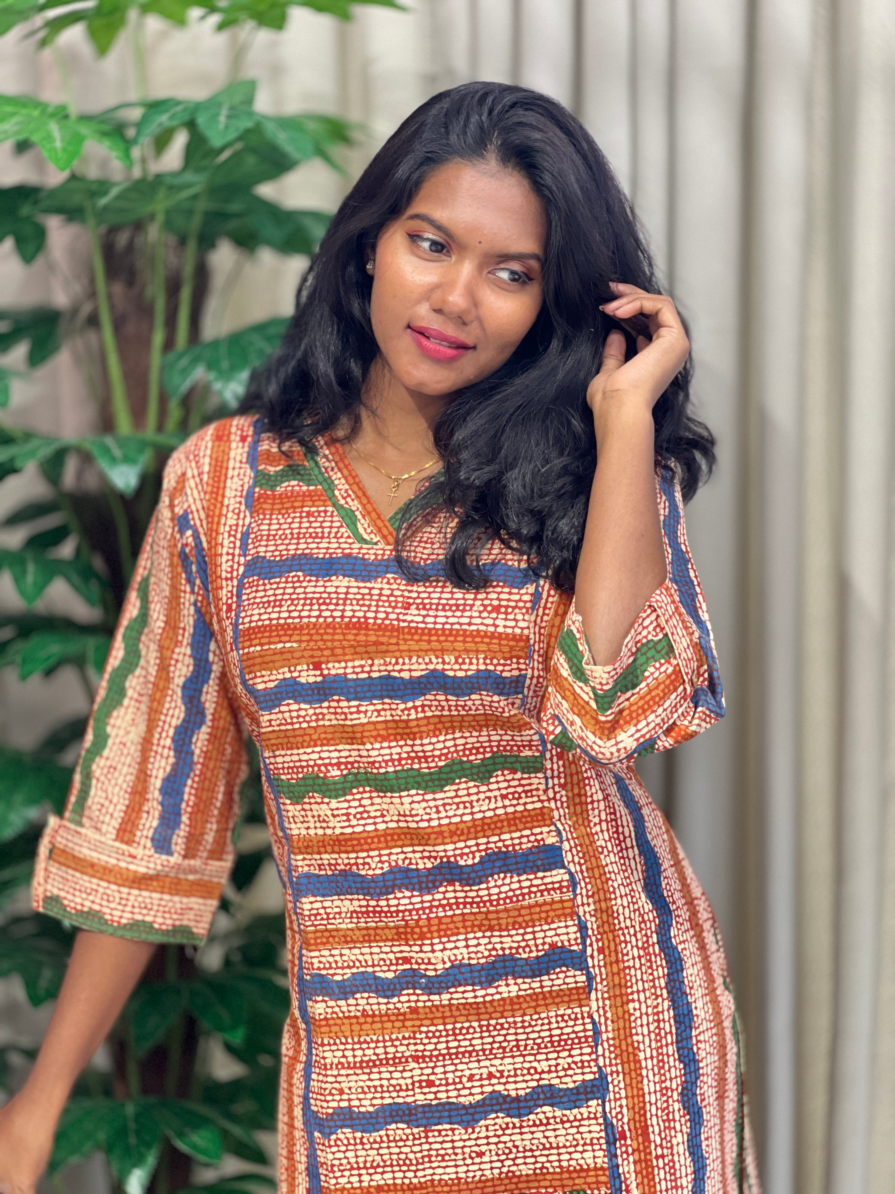 Zigzag Pattern Cotton Kurta | RMLA151