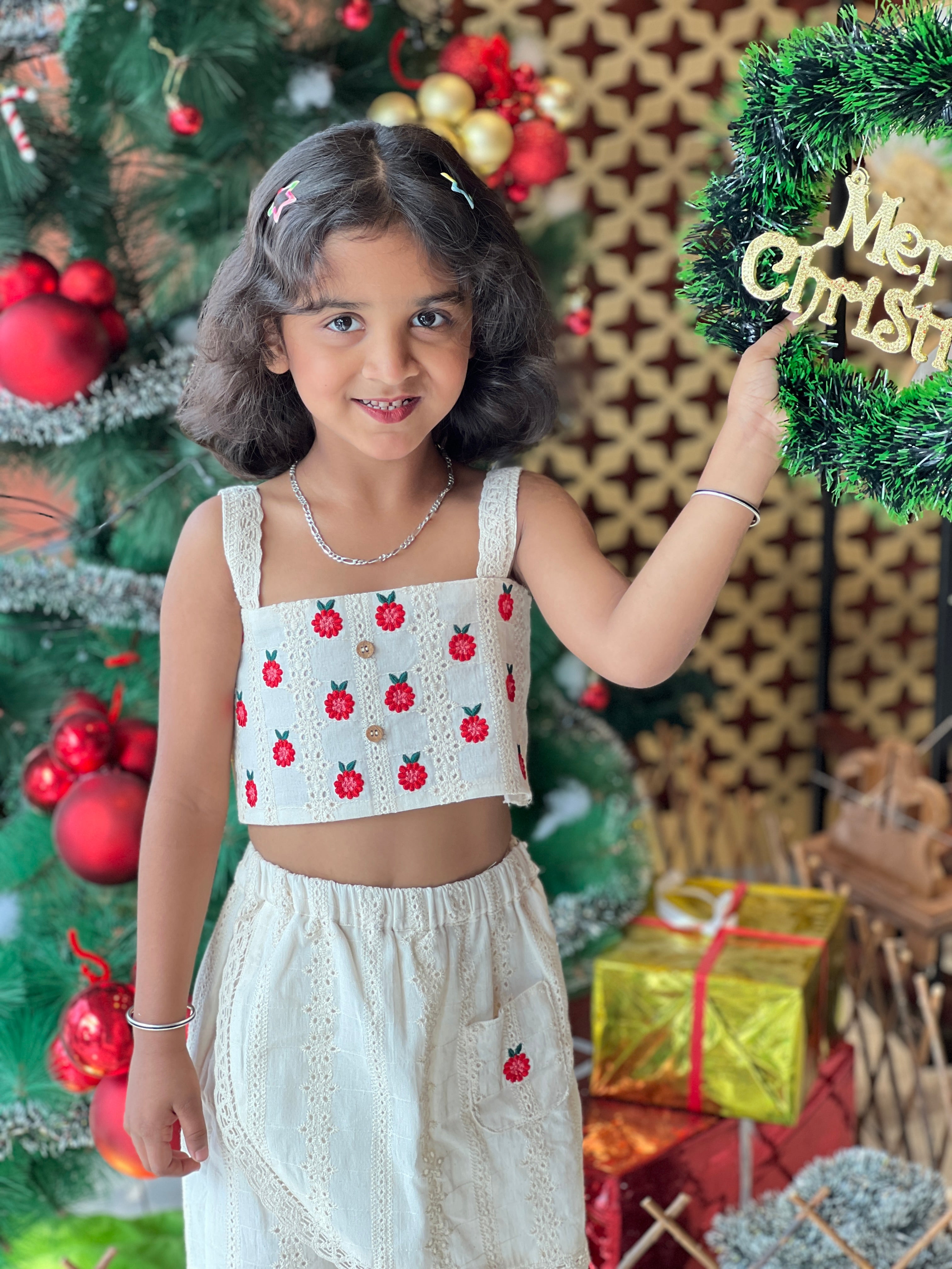 Floral Machine Embroidery Detailed Hakoba Unstitched Top & Shorts | CMK101