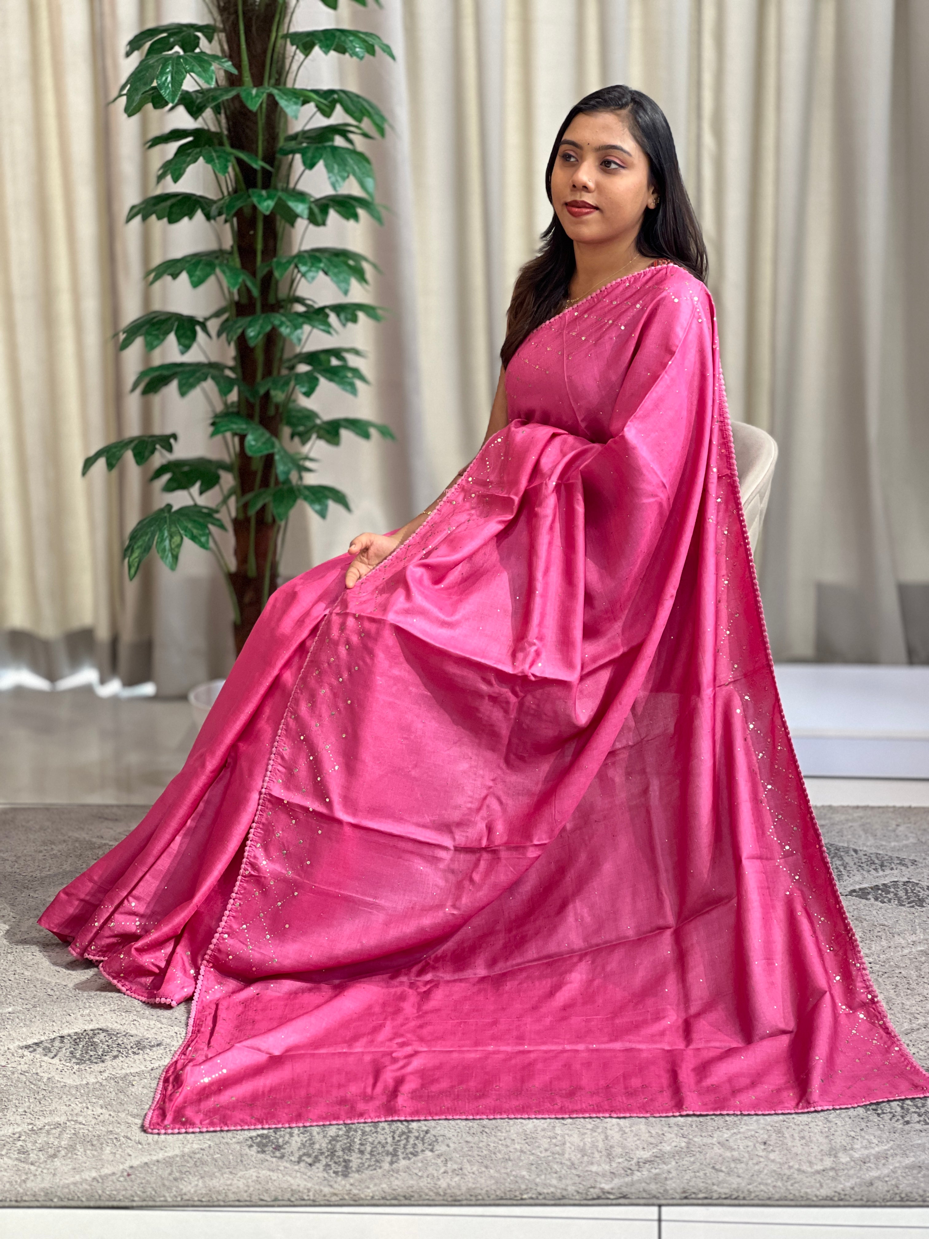 Handcrafted Mukaish Work Desi Tussar Saree |SBS1466