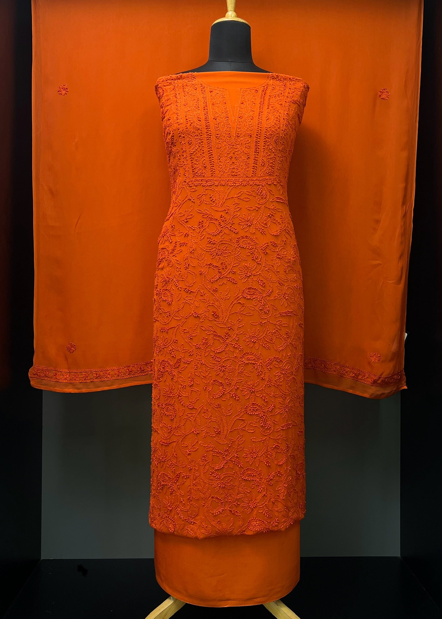 Chikankari Hand Embroidered Georgette Salwar Set  | GMA151