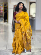 Floral Embroidered Tussar Finish Saree | RP697