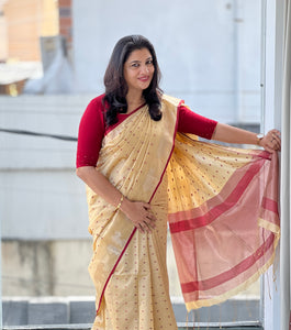 Traditional Elephant Motifs Design Semi Silk Saree | SSN167