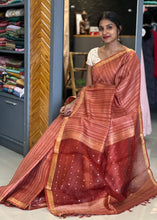 Zari Border Geecha Tussar Saree | HS996