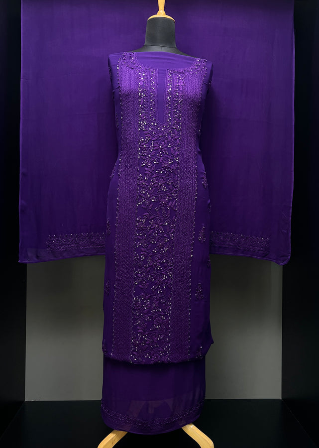 Chikankari Embroidery Detailed Georgette Salwar Set | GMA140
