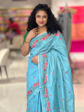 Cross Stitch Embroidery Chanderi Sarees | RP468