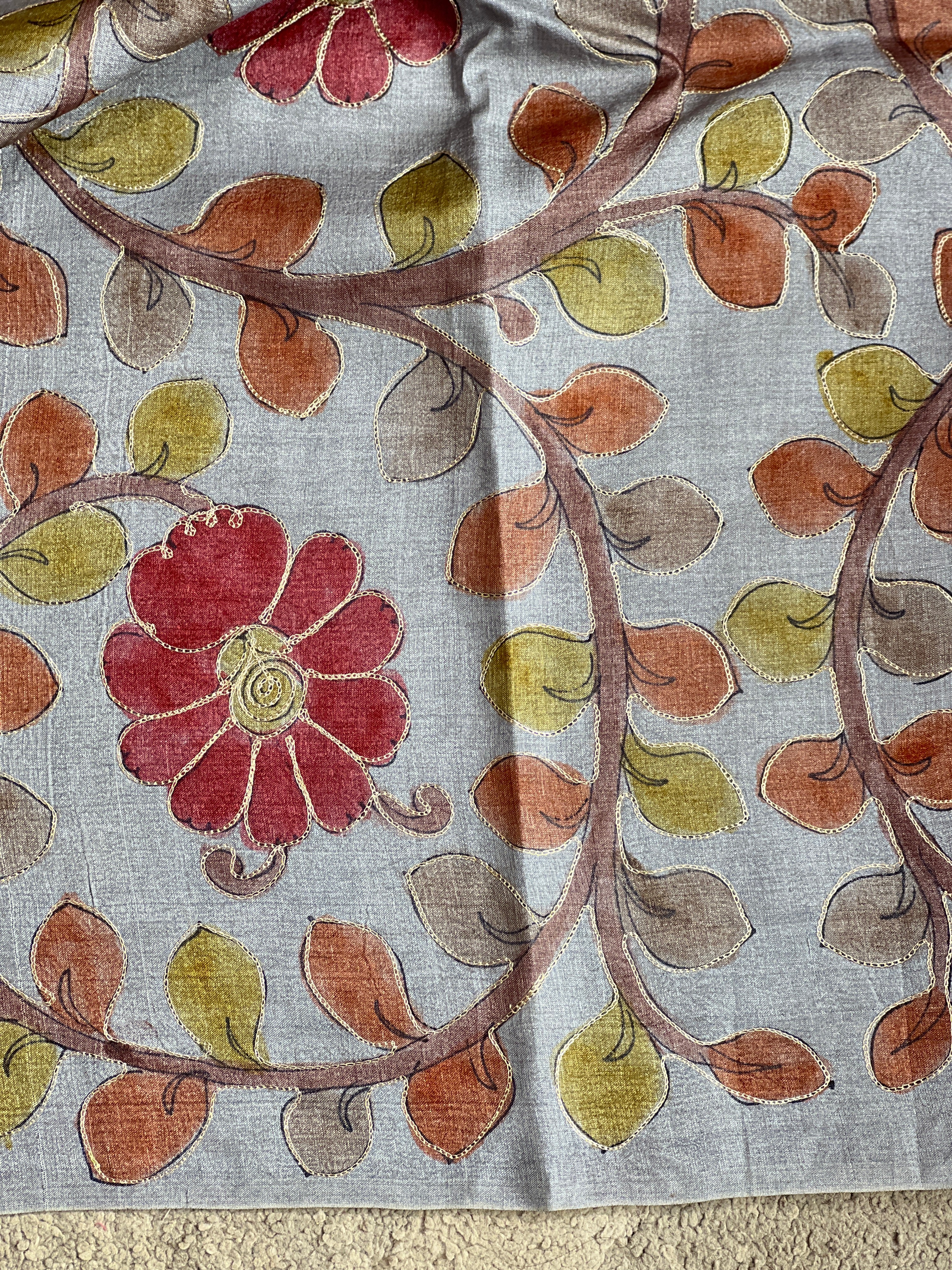 Embroidered Soft Tussar Saree | SBS1460