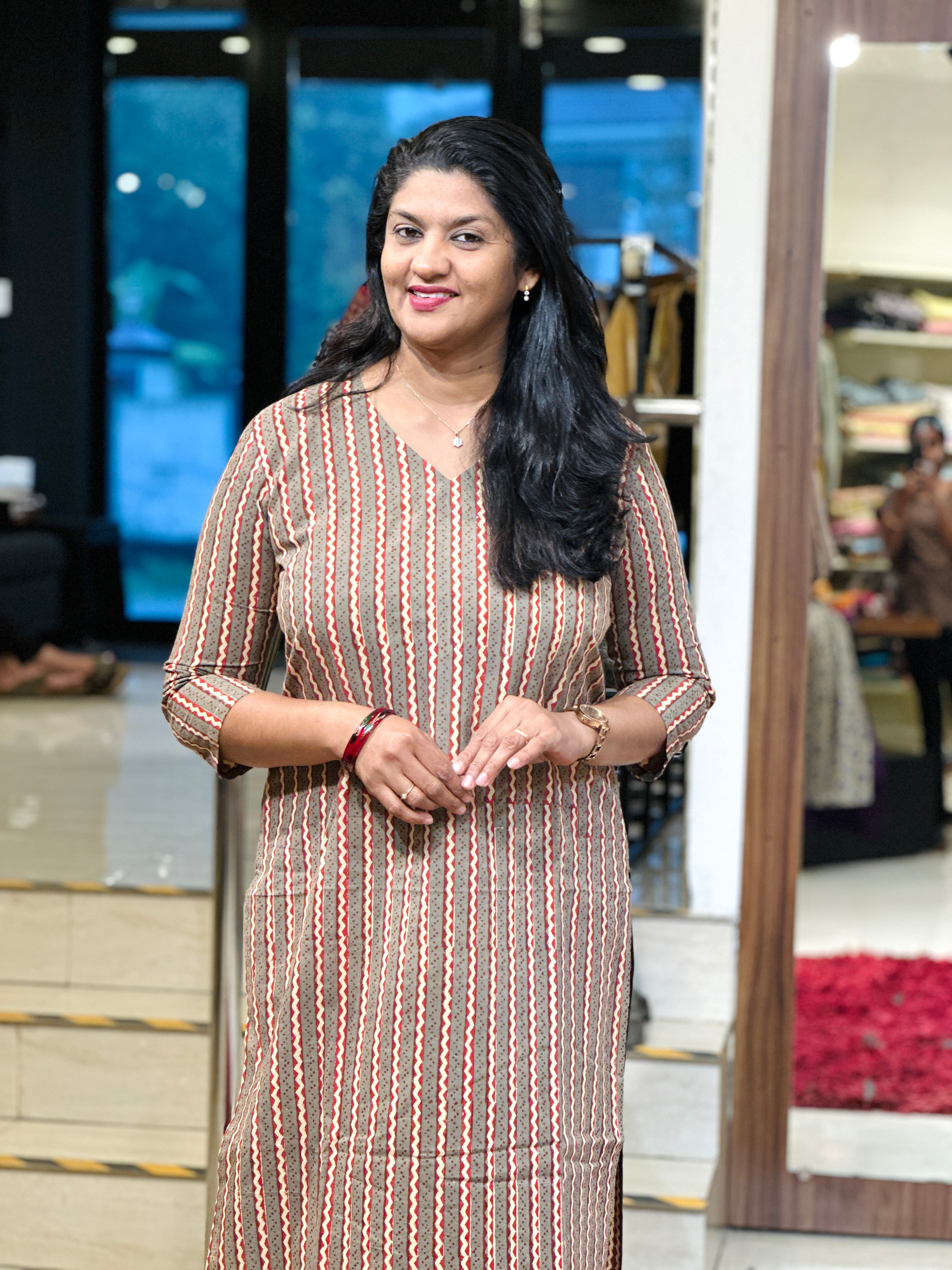 Print Detailed Cotton Kurta | DNT714