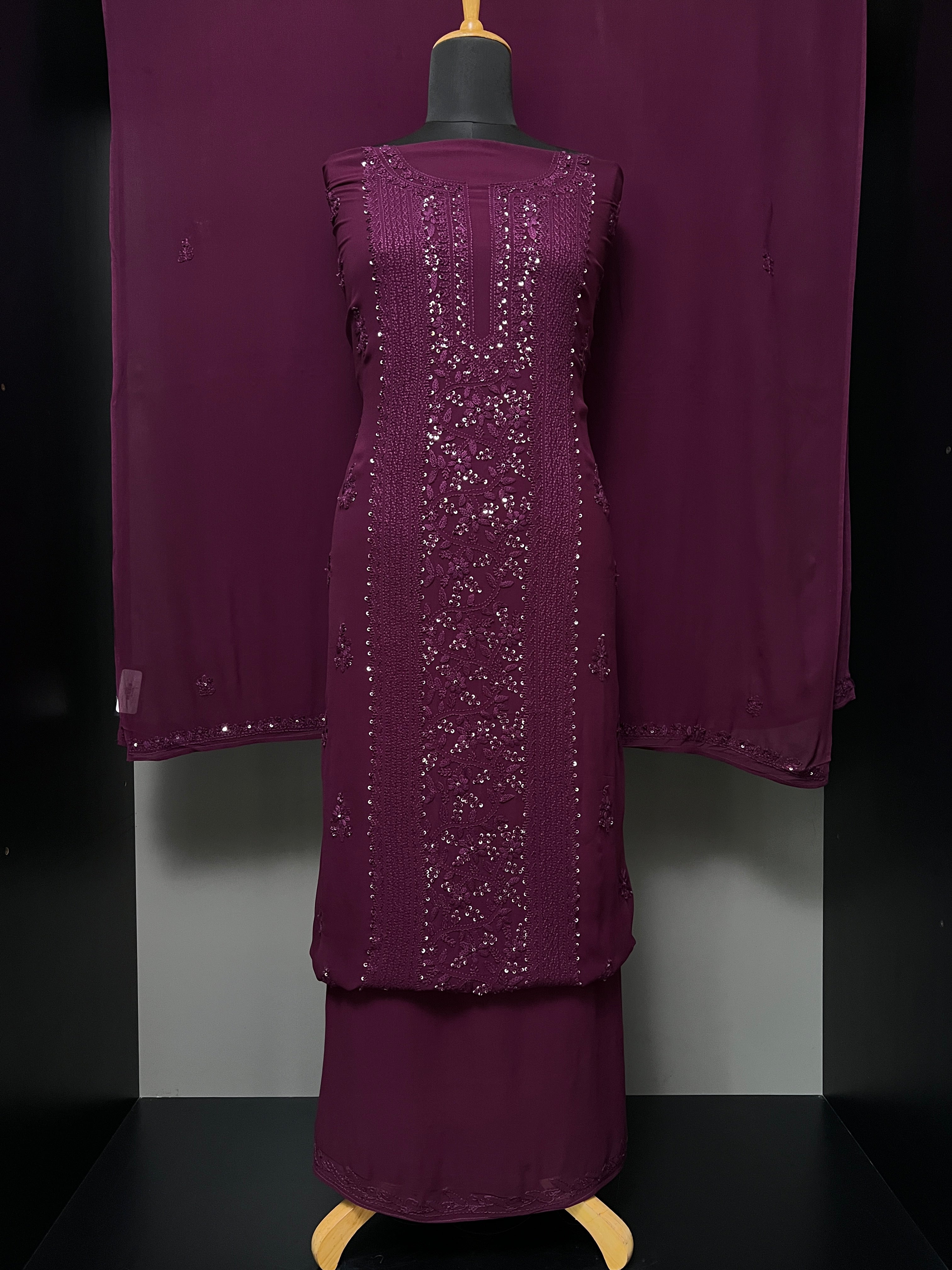 Chikankari Embroidery Detailed Georgette Salwar Set | GMA141